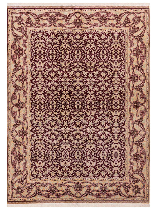 Pasha Pure Silk  Red Cream Traditional