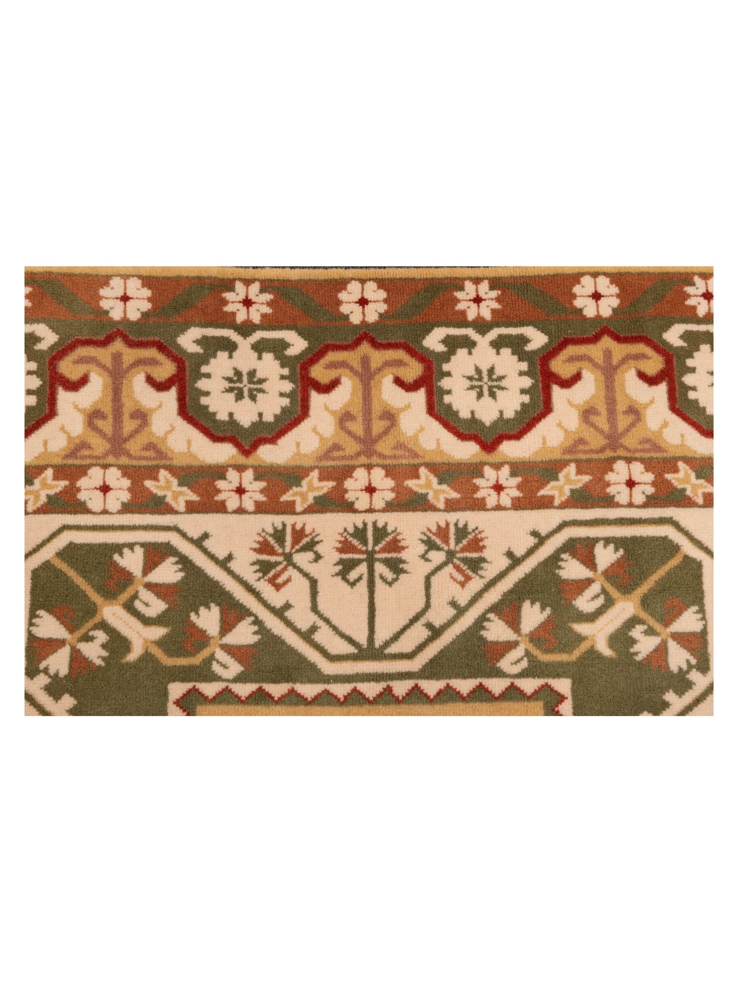 Milas 146254 Gold Green 5.3x8.6 Hand Knotted Rug