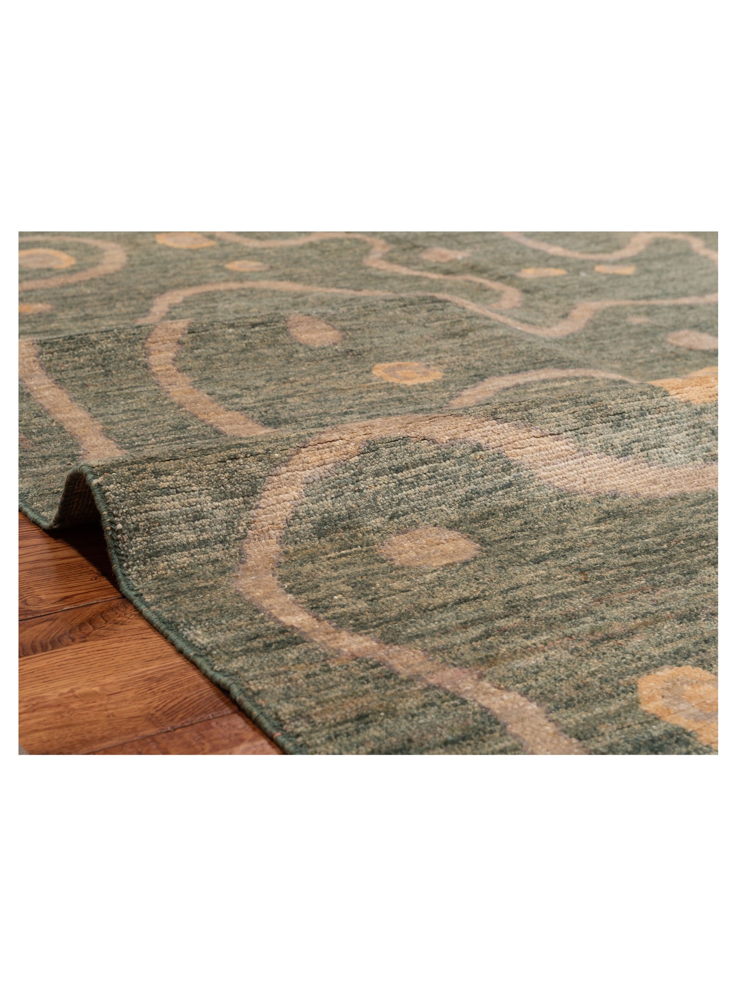 Gabbeh 97096 Green 6.6x7.10 Hand Knotted Rug