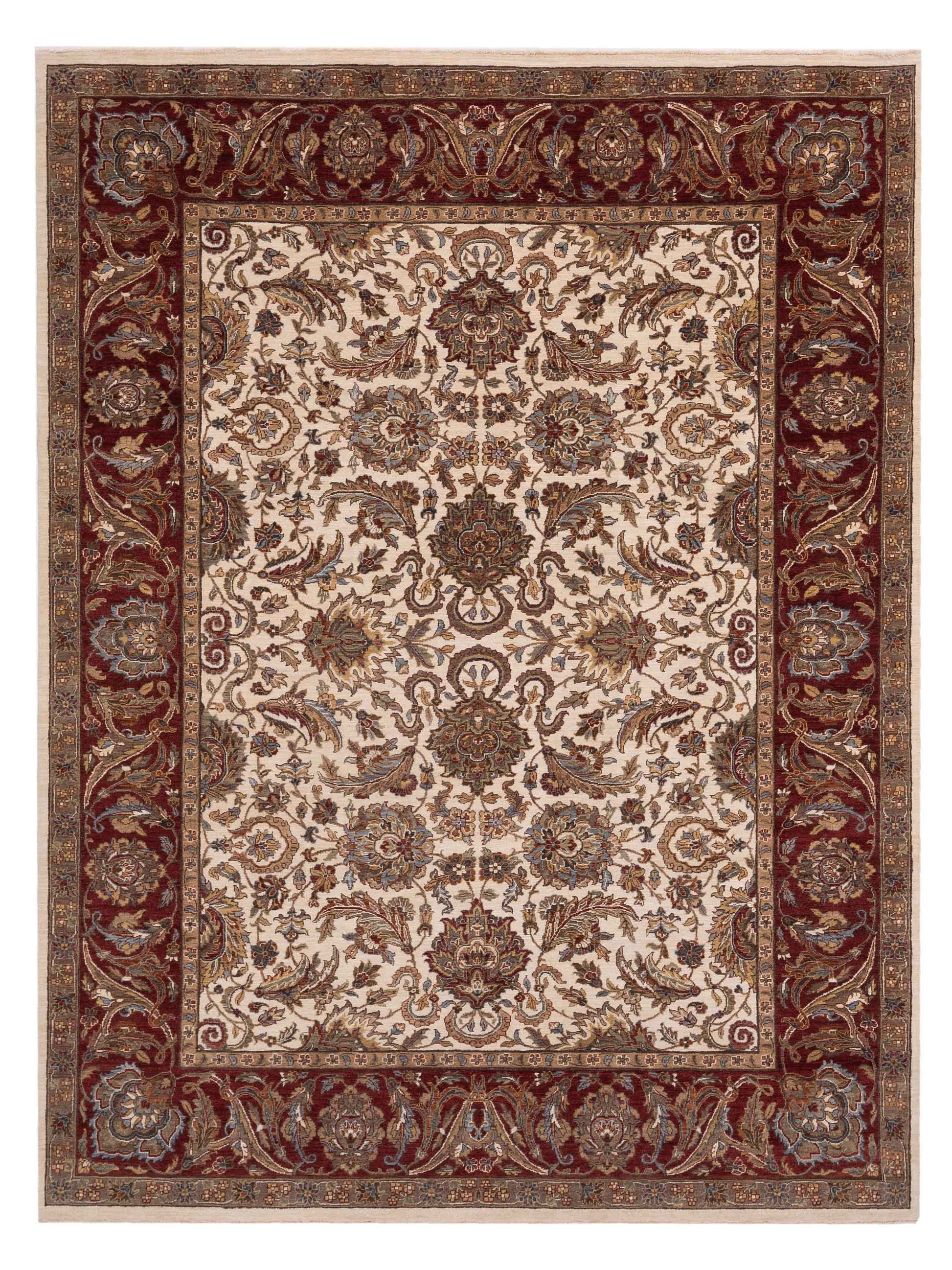 Rajpur Crown  Ivory Burgundy Transitional
