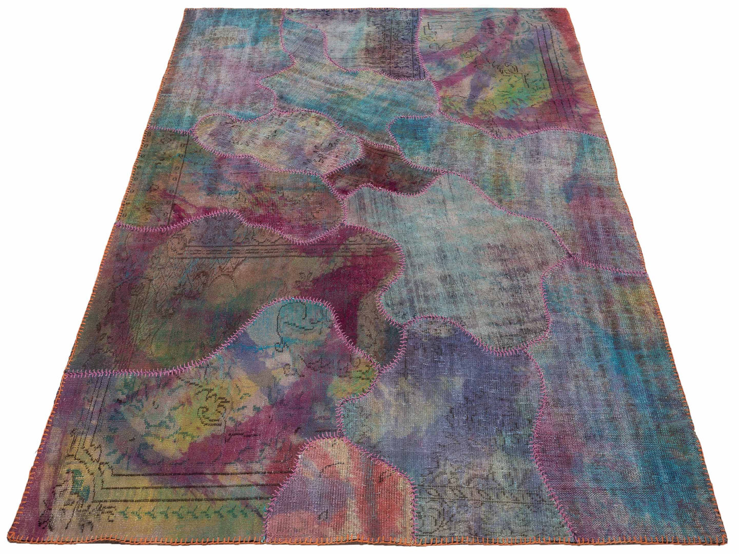 Turkish Vestige Patchwork 114257 Multi 7.9x9.9 Hand Knotted Rug