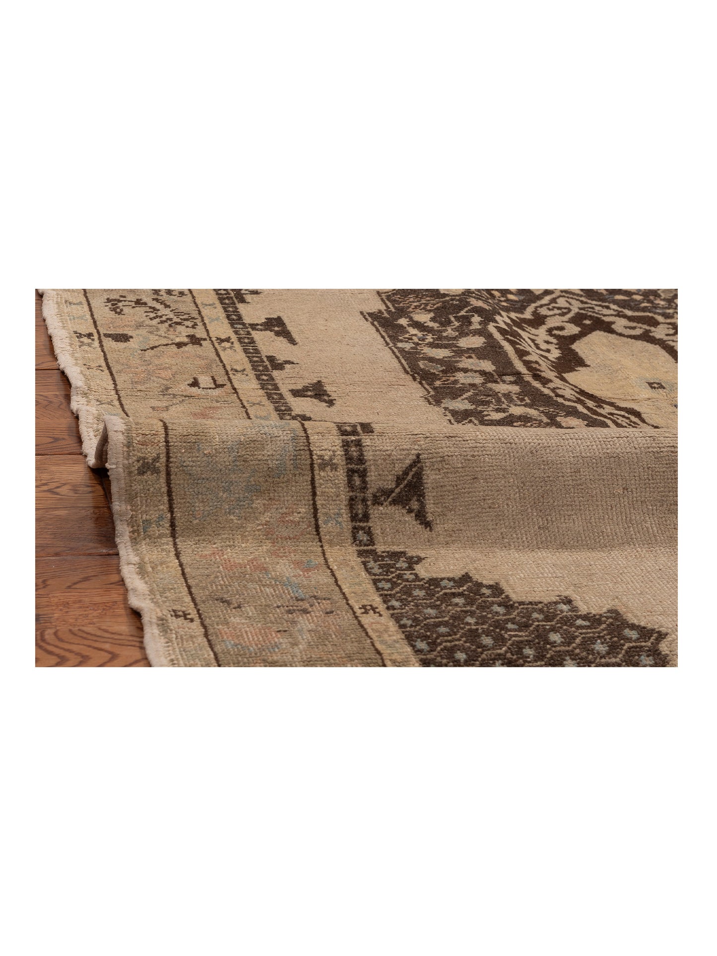 Old Anatolian 121916 Beige Brown 4.1x6.9 Hand Knotted Rug