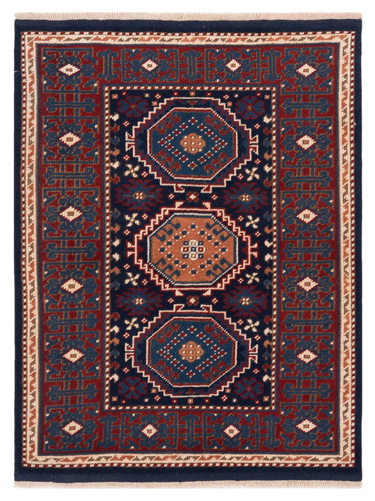 Pasha Turkish Shirwan  Navy Red Traditional