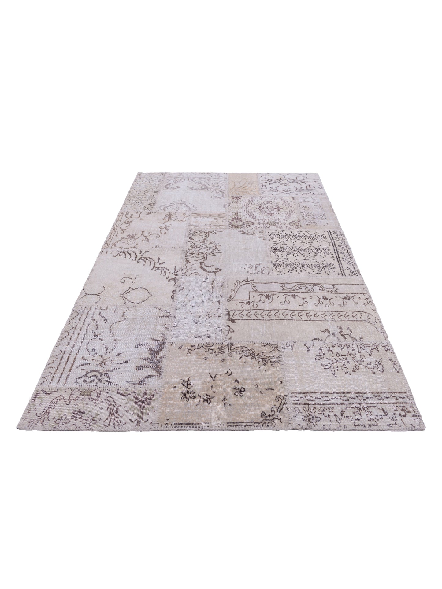 Turkish Vestige Patchwork 125449 Natural 4.11x7.11 Hand Knotted Rug