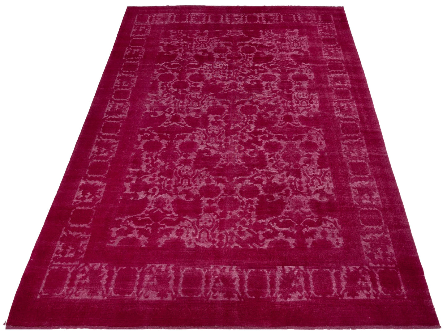 Vintage 107525 Pink 10.2x14.6 Hand Knotted Rug