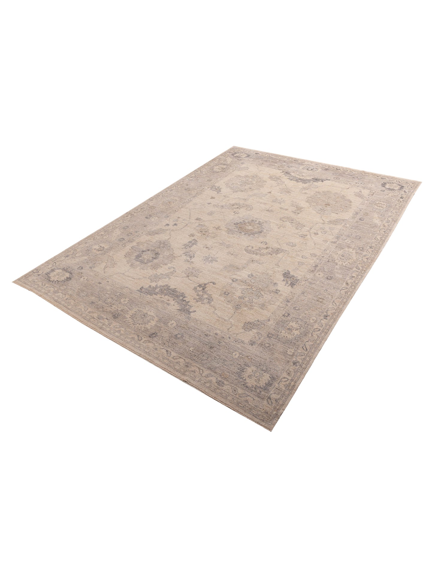 Angora Oushak 156159 Ivory Gray 10x14 Hand Knotted Rug