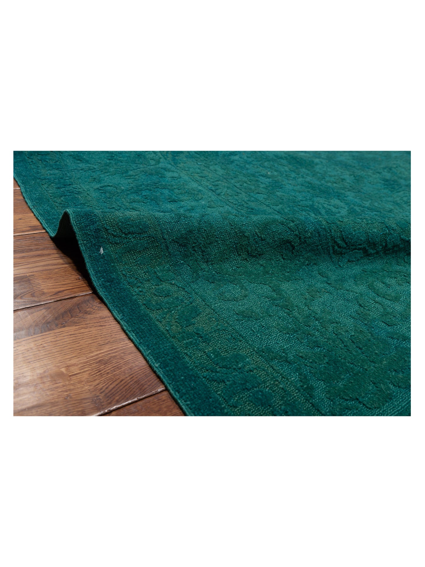 Color Bouquet 109182 Turquoise Dark Turquoise 9.6x11.5 Hand Knotted Rug