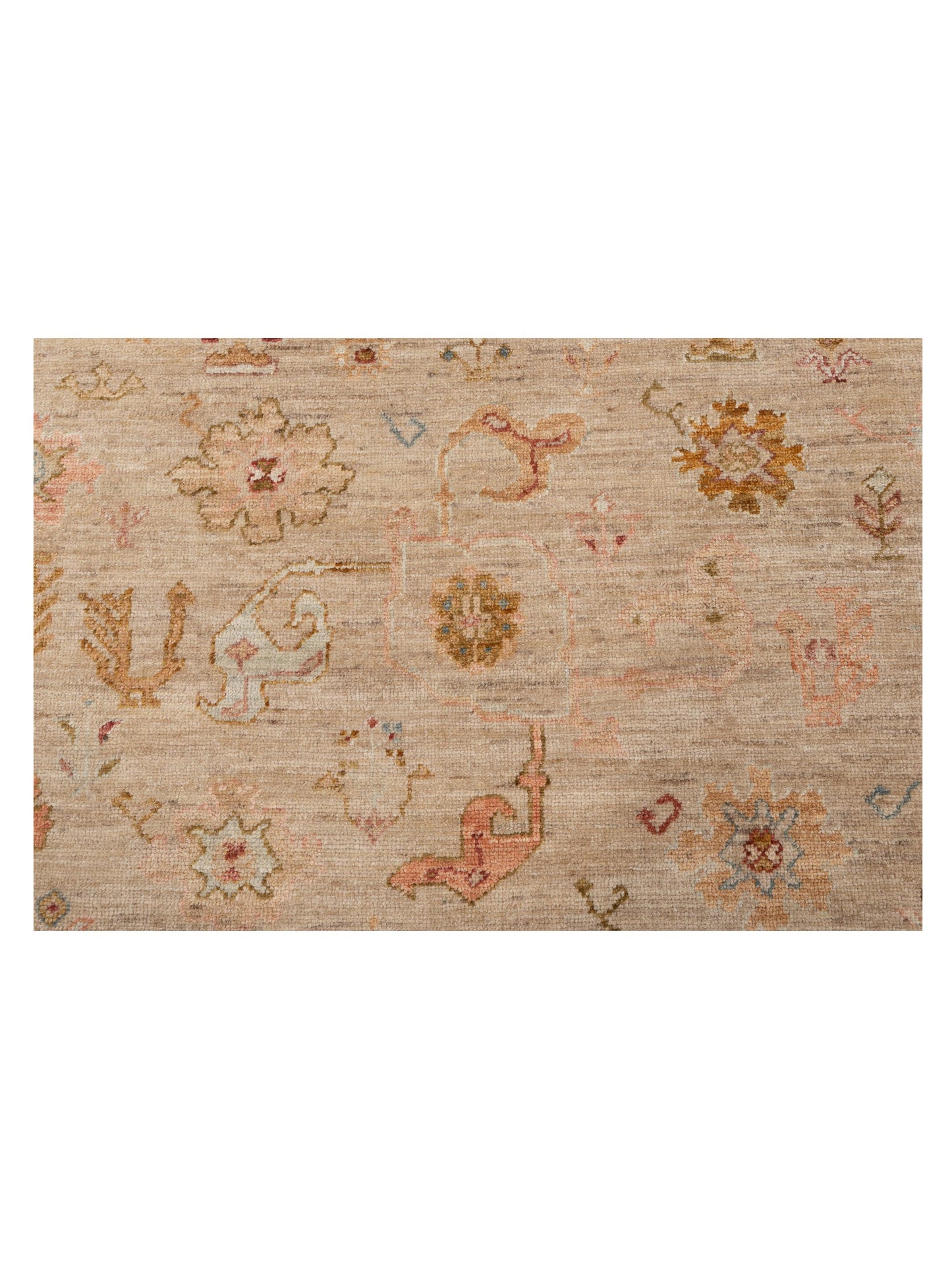 Angora Oushak 147134 Ivory Pink 8.2x10.6 Hand Knotted Rug