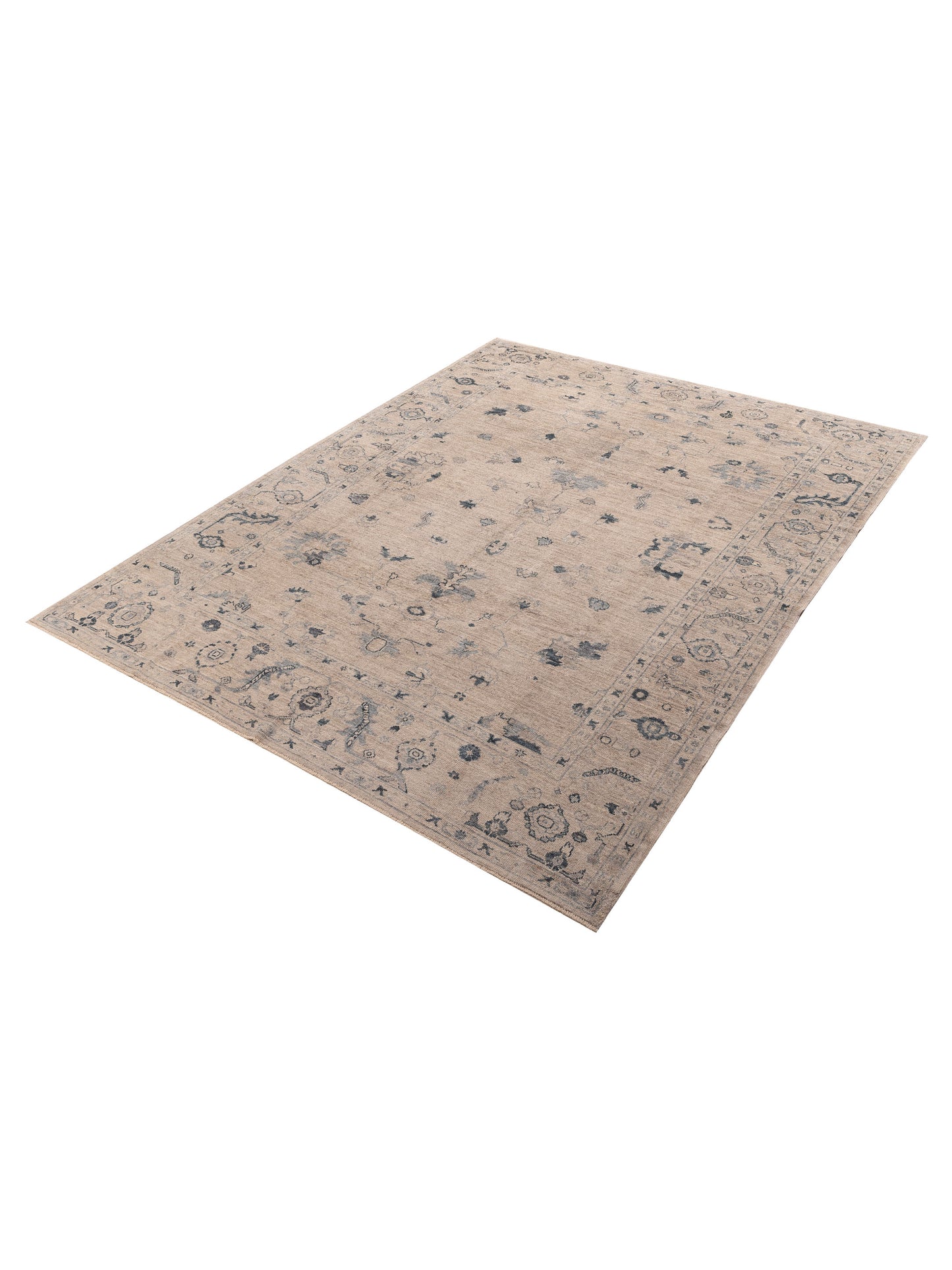 Angora Oushak 155736 Gray Gray 9.2x11.10 Hand Knotted Rug