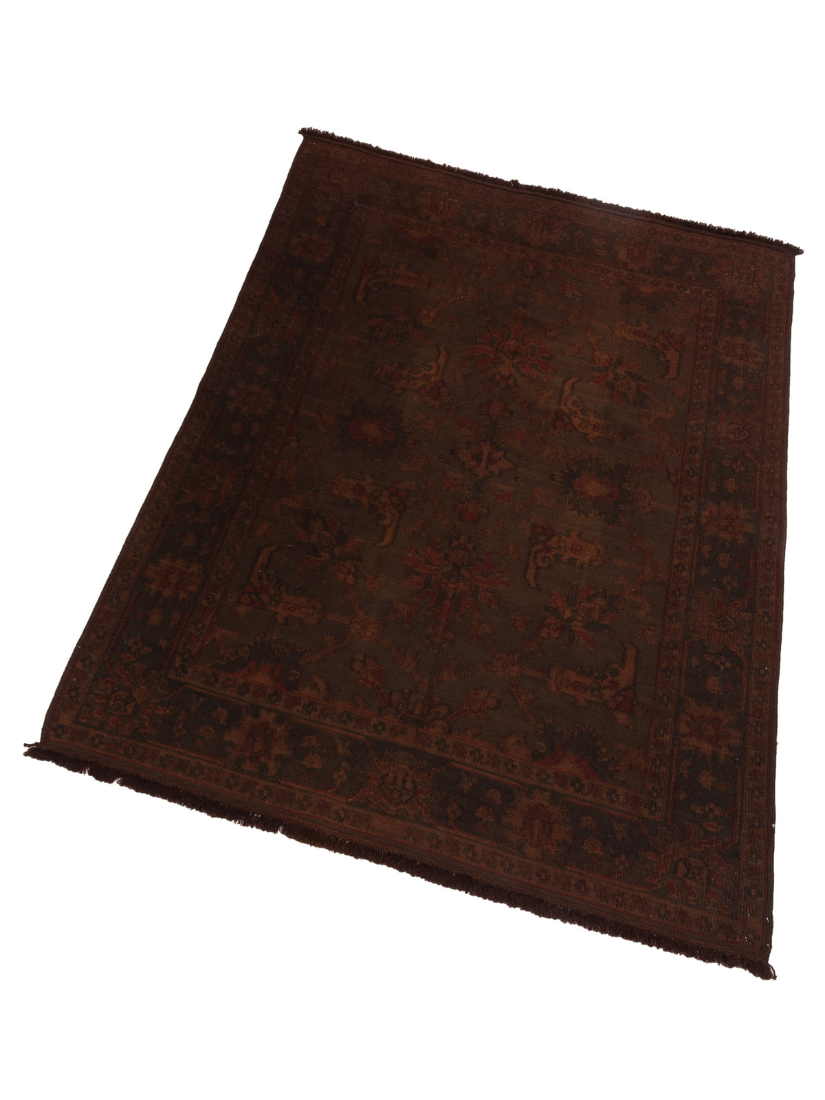 Vintage 66467 Dark Brown 6.7x8.6 Hand Knotted Rug