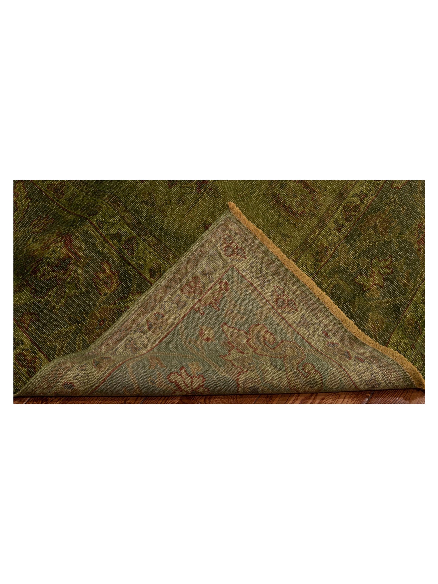 Vintage 110285 Green 9.4x11.9 Hand Knotted Rug