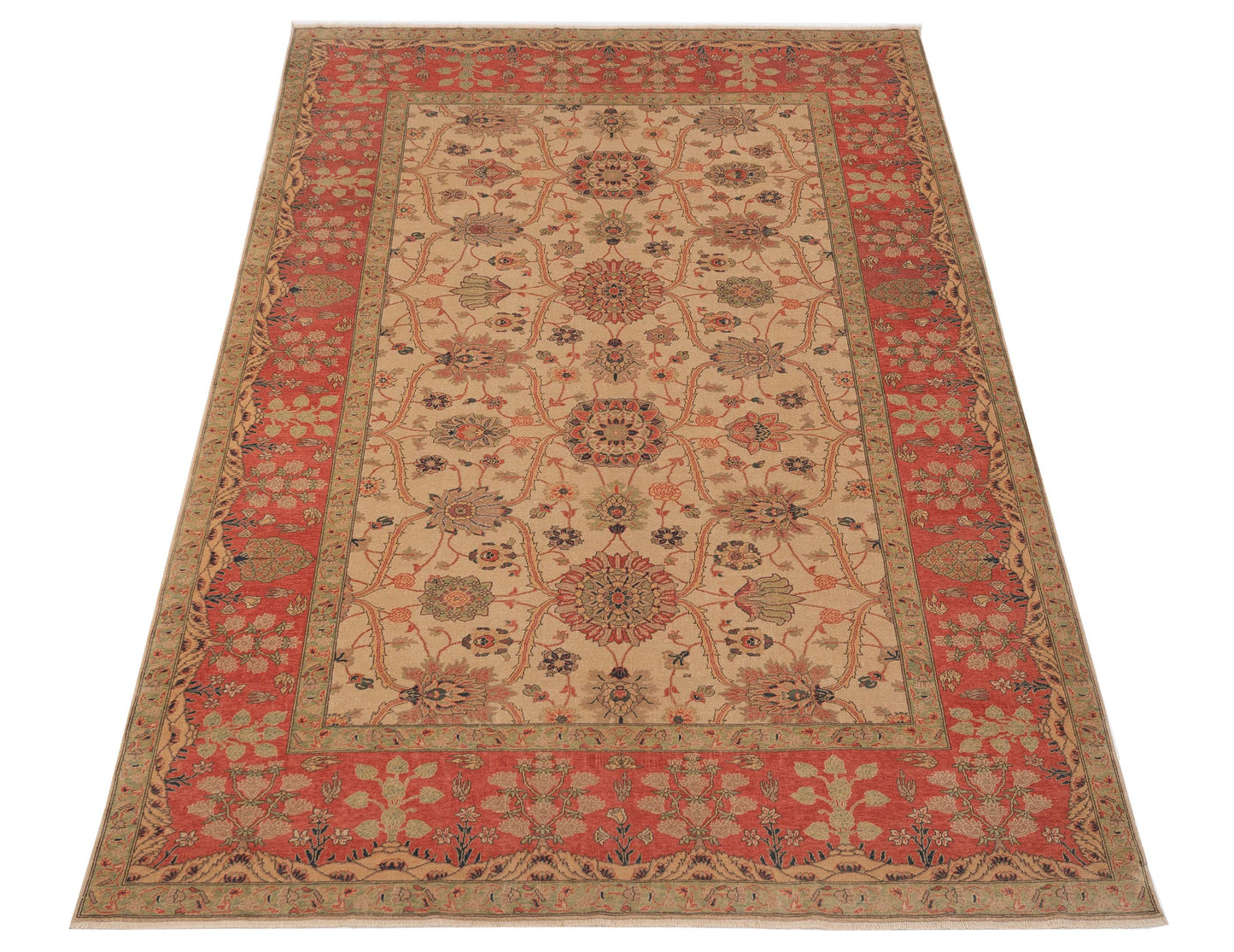 Antique Loom 108031 Ivory Rust 9.4x13 Hand Knotted Rug