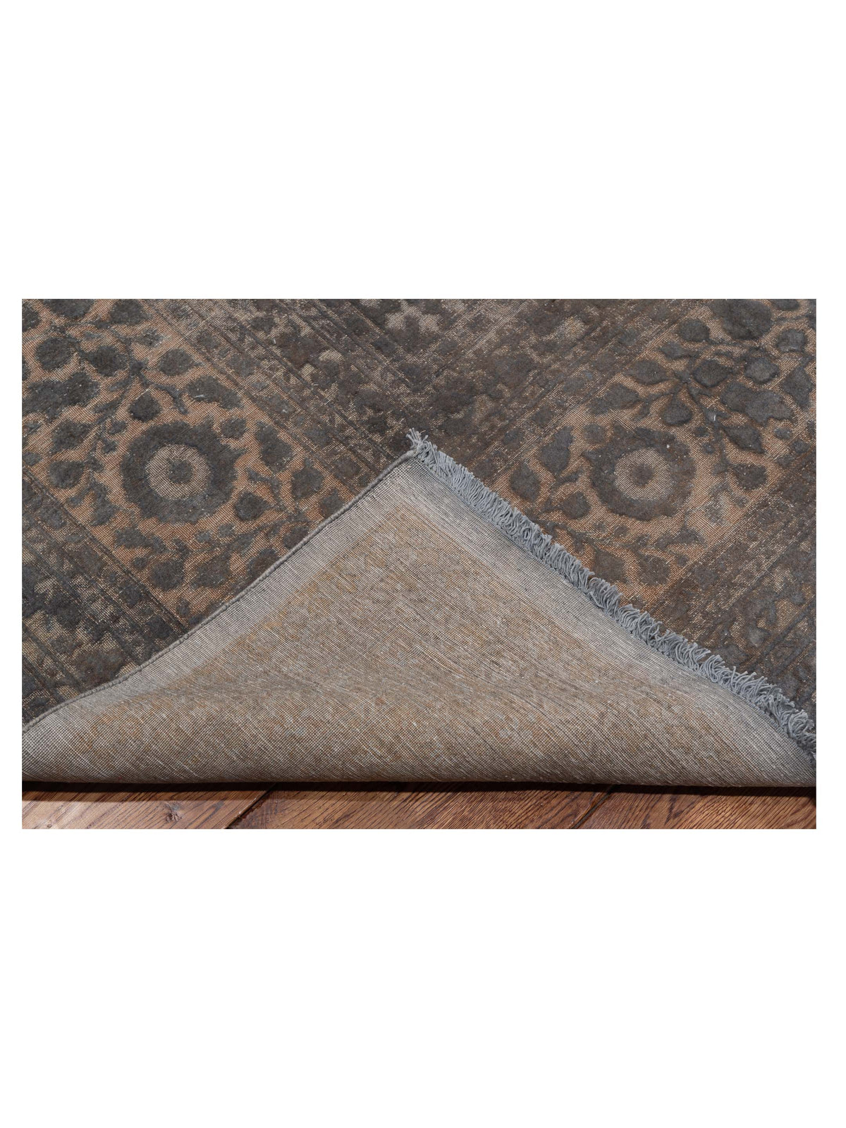 Vintage 111417 Dark Gray 9.1x12.2 Hand Knotted Rug