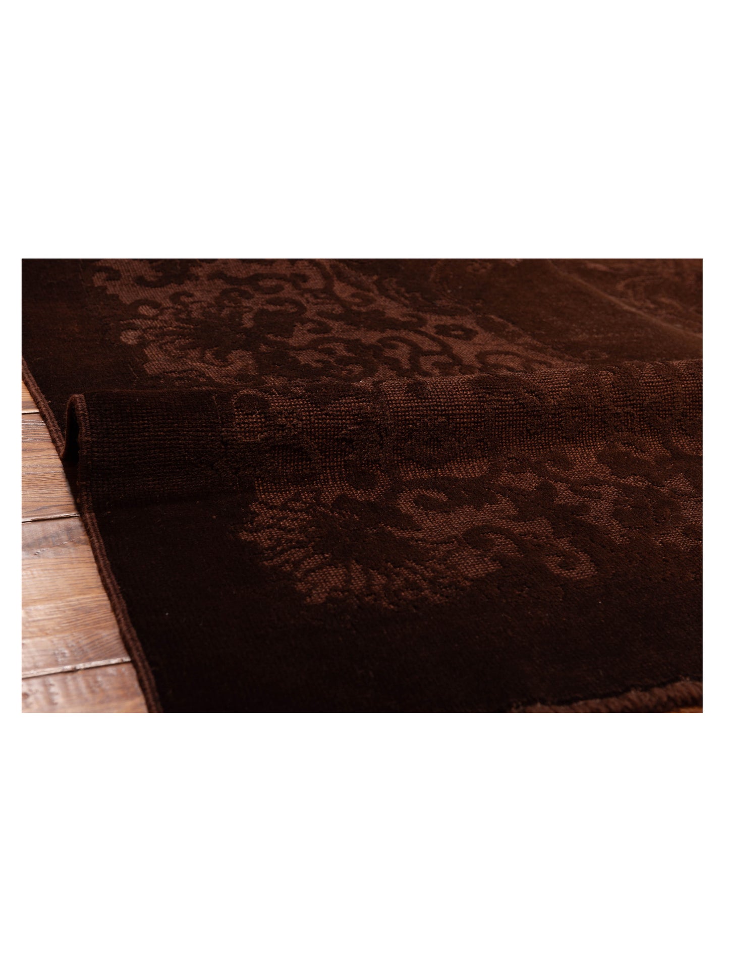 Vintage 109002 Dark Brown 6.9x9.8 Hand Knotted Rug