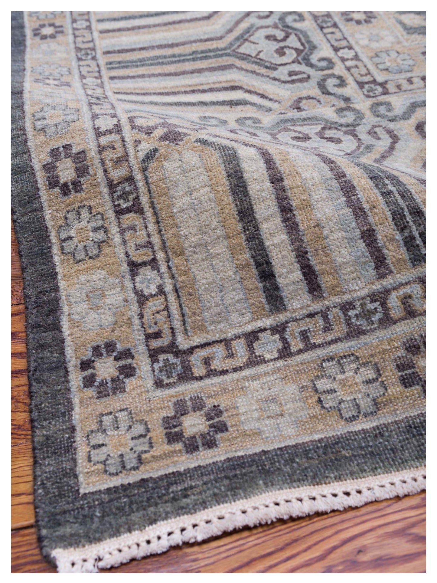 Platinum 127362 Dark Gray Brown 9.11x13.9 Hand Knotted Rug