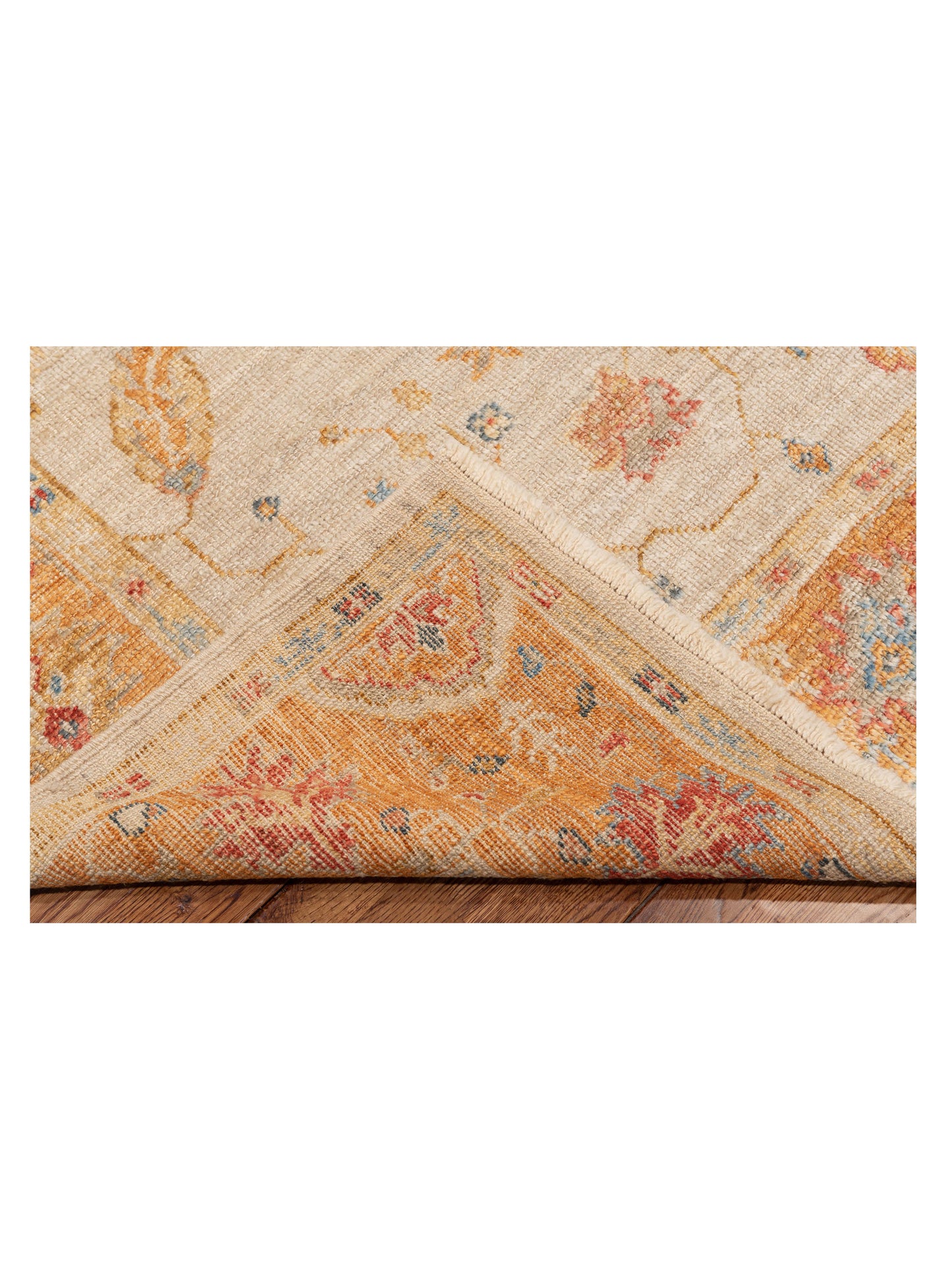 Angora Oushak 133248 Ivory Orange 6.3x12.3 Hand Knotted Rug