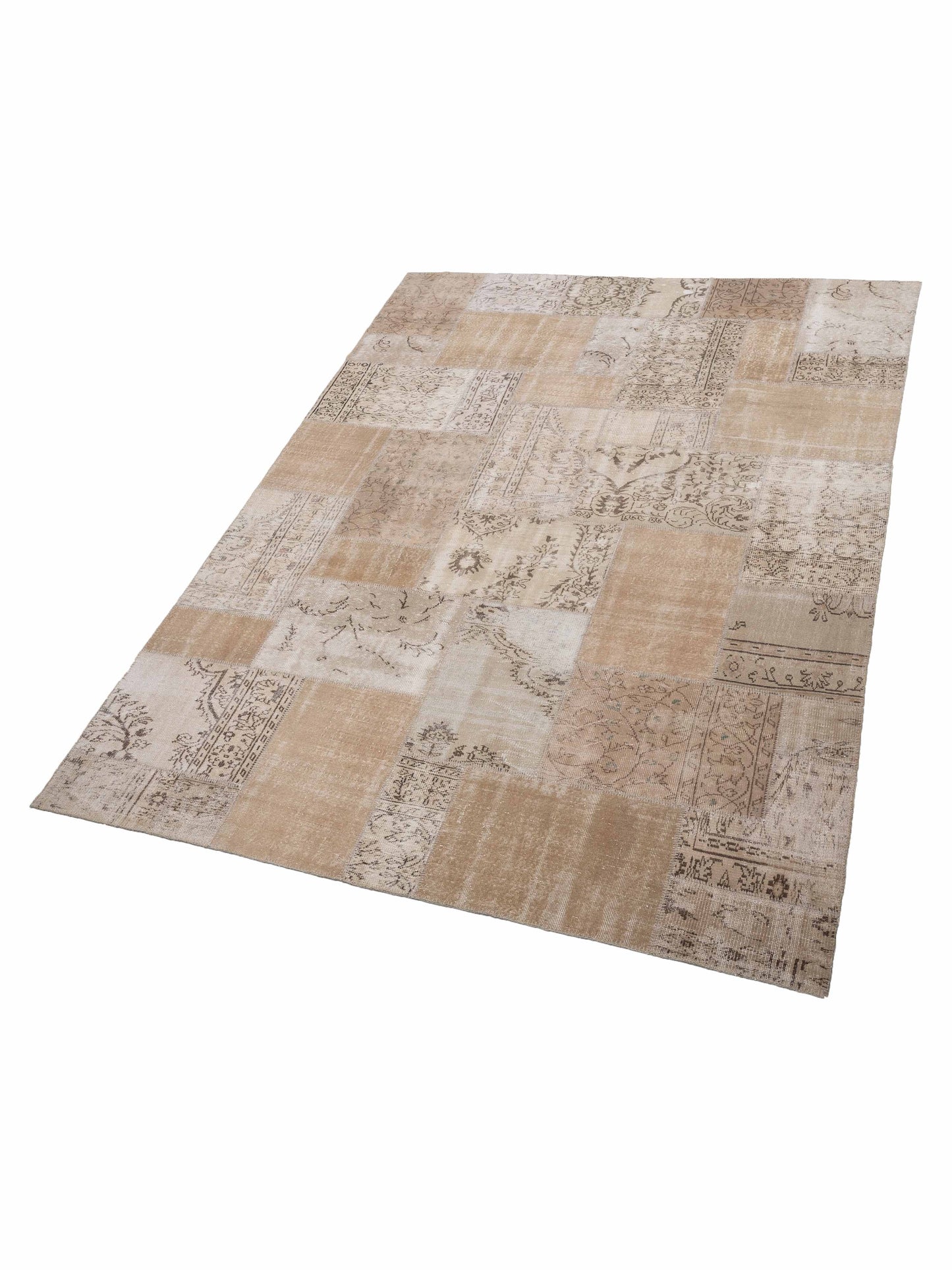 Turkish Vestige Patchwork 112301 Beige 9.1x12 Hand Knotted Rug