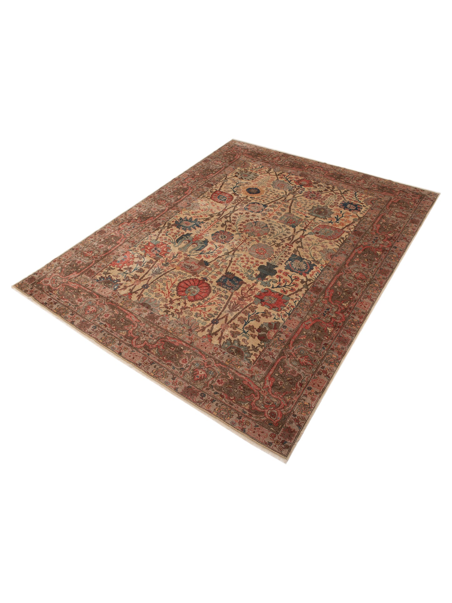 Antique Loom 107966 Beige Brown 9.3x11.9 Hand Knotted Rug