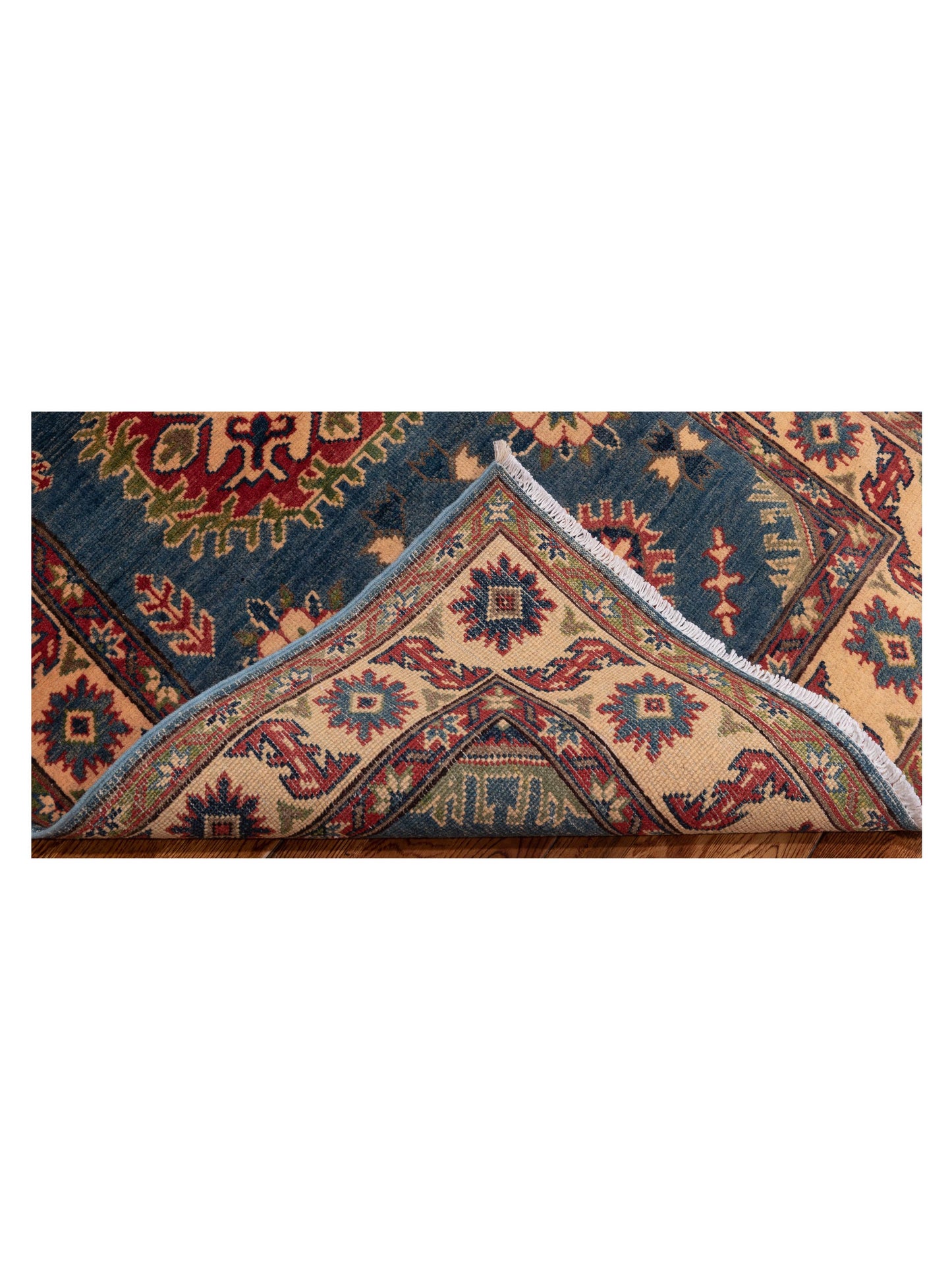 Kazak 145971 Blue Ivory 3.5x5.5 Hand Knotted Rug