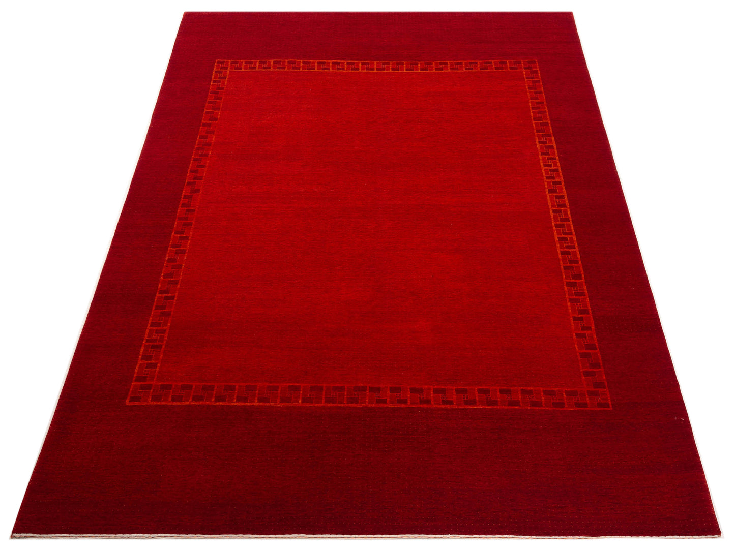 Loribaft 108476 Orange Red 9x11.9 Hand Knotted Rug