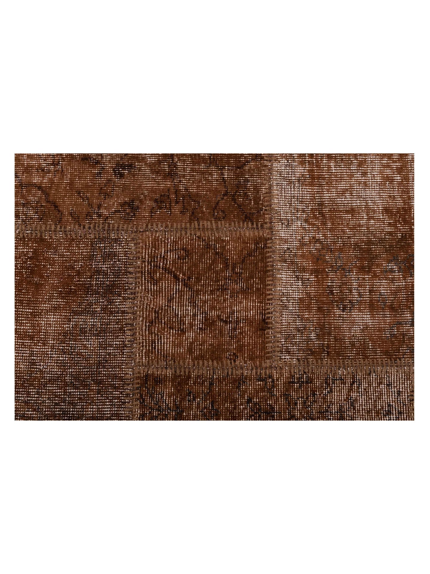 Turkish Vestige Patchwork 142814 Brown 8.3x11.6 Hand Knotted Rug