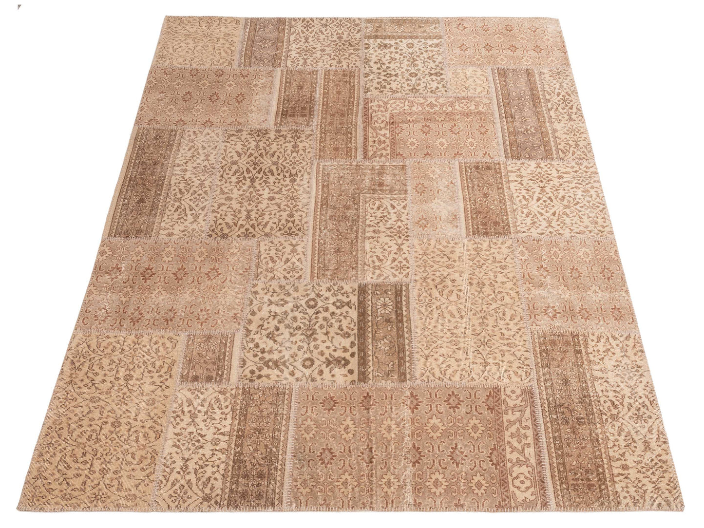 Turkish Vestige Patchwork 109009 Natural 8.3x9.10 Hand Knotted Rug