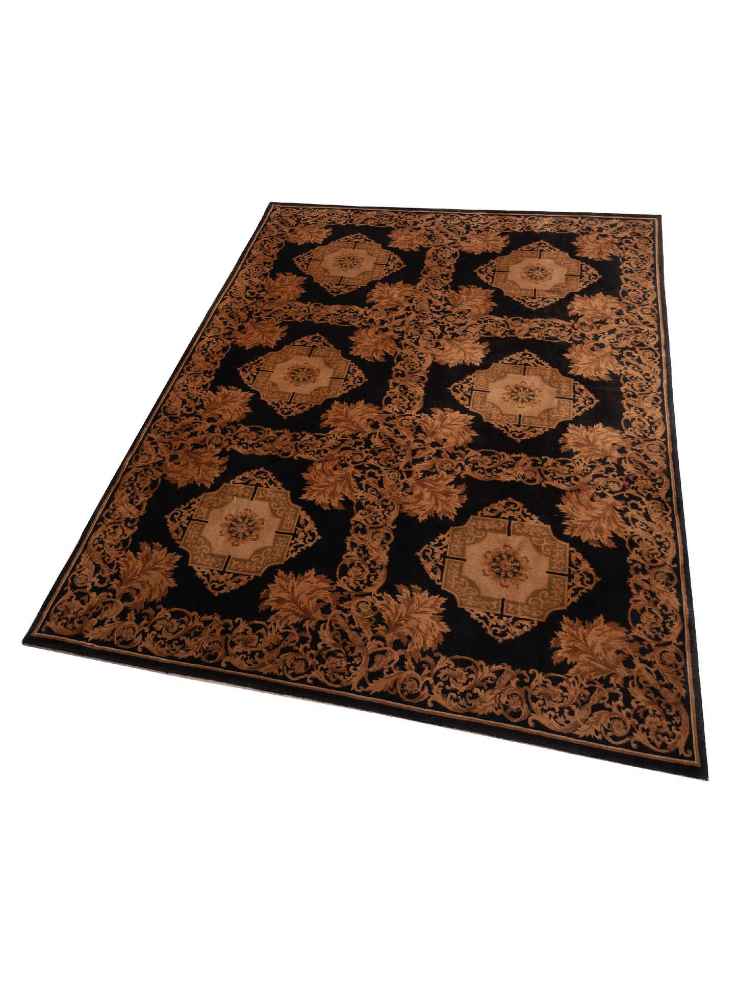 Savannorie 83798 Black Gold 8.10x12 Hand Knotted Rug