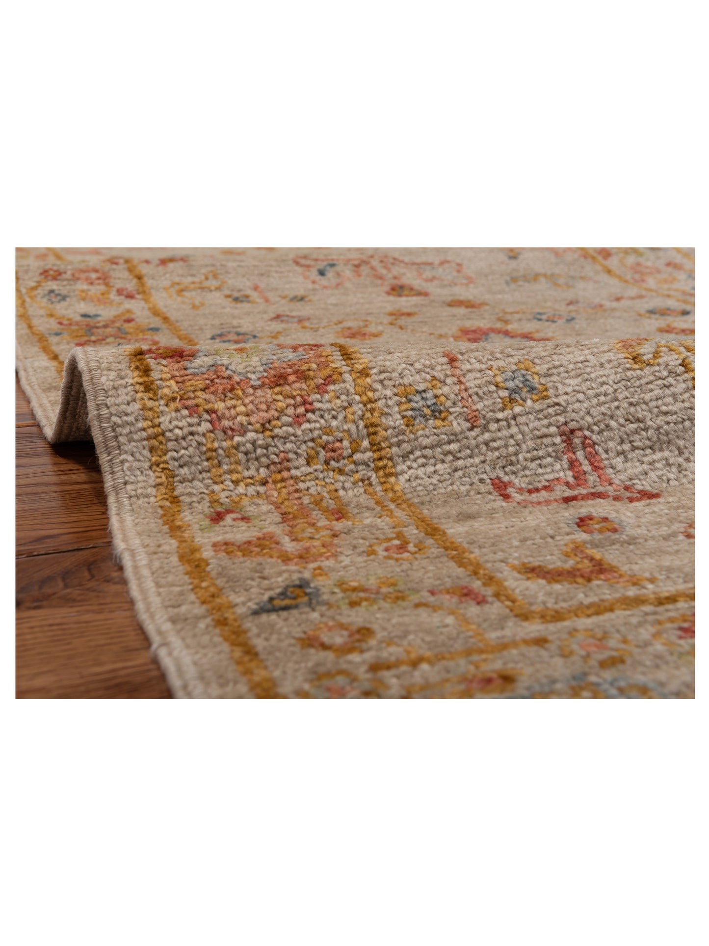 Angora Oushak 147979 Ivory Silver 2.7x9.7 Hand Knotted Rug