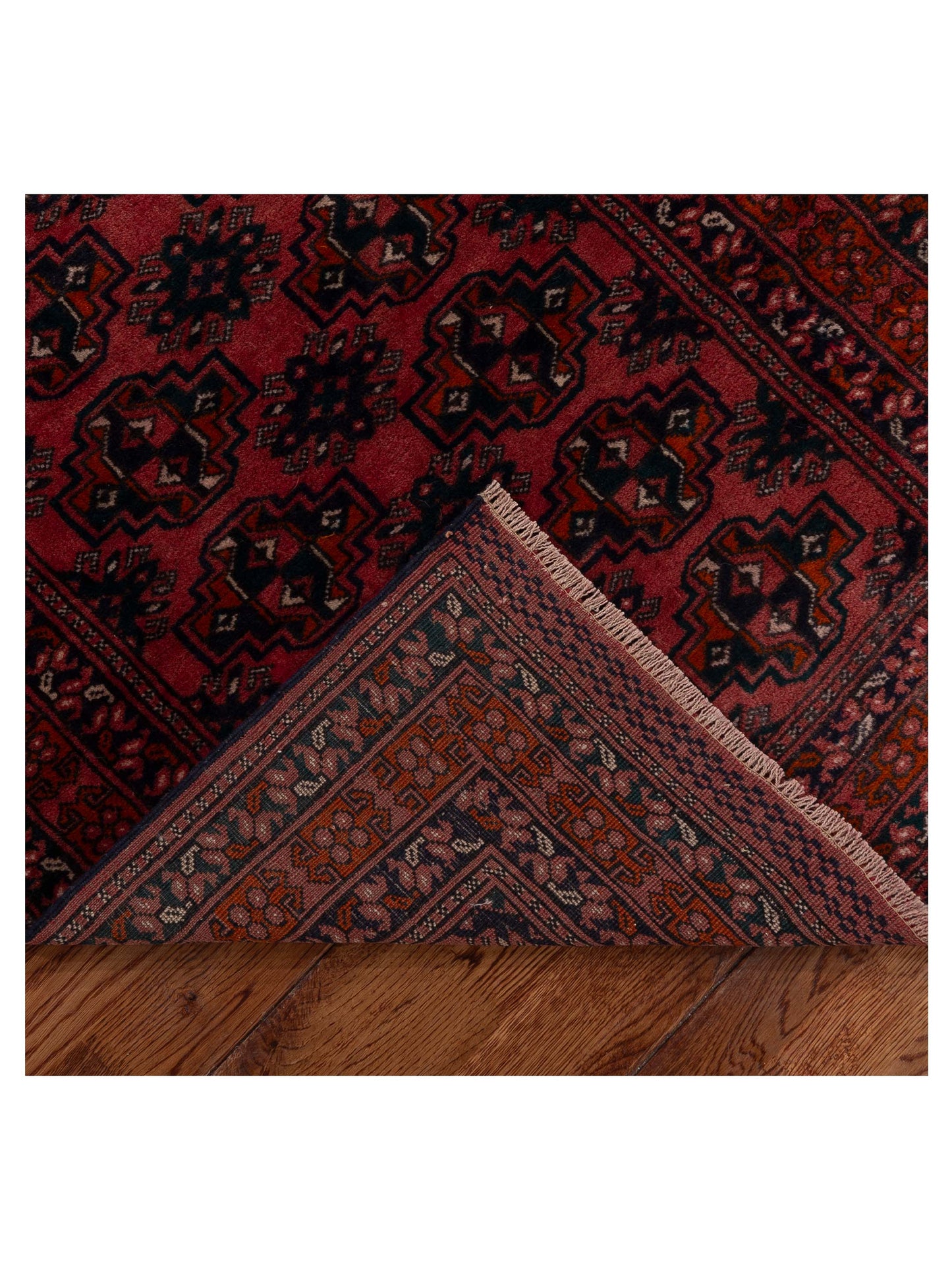 Afghan Belcik 154349 Red Red 2.10x7.8 Hand Knotted Rug