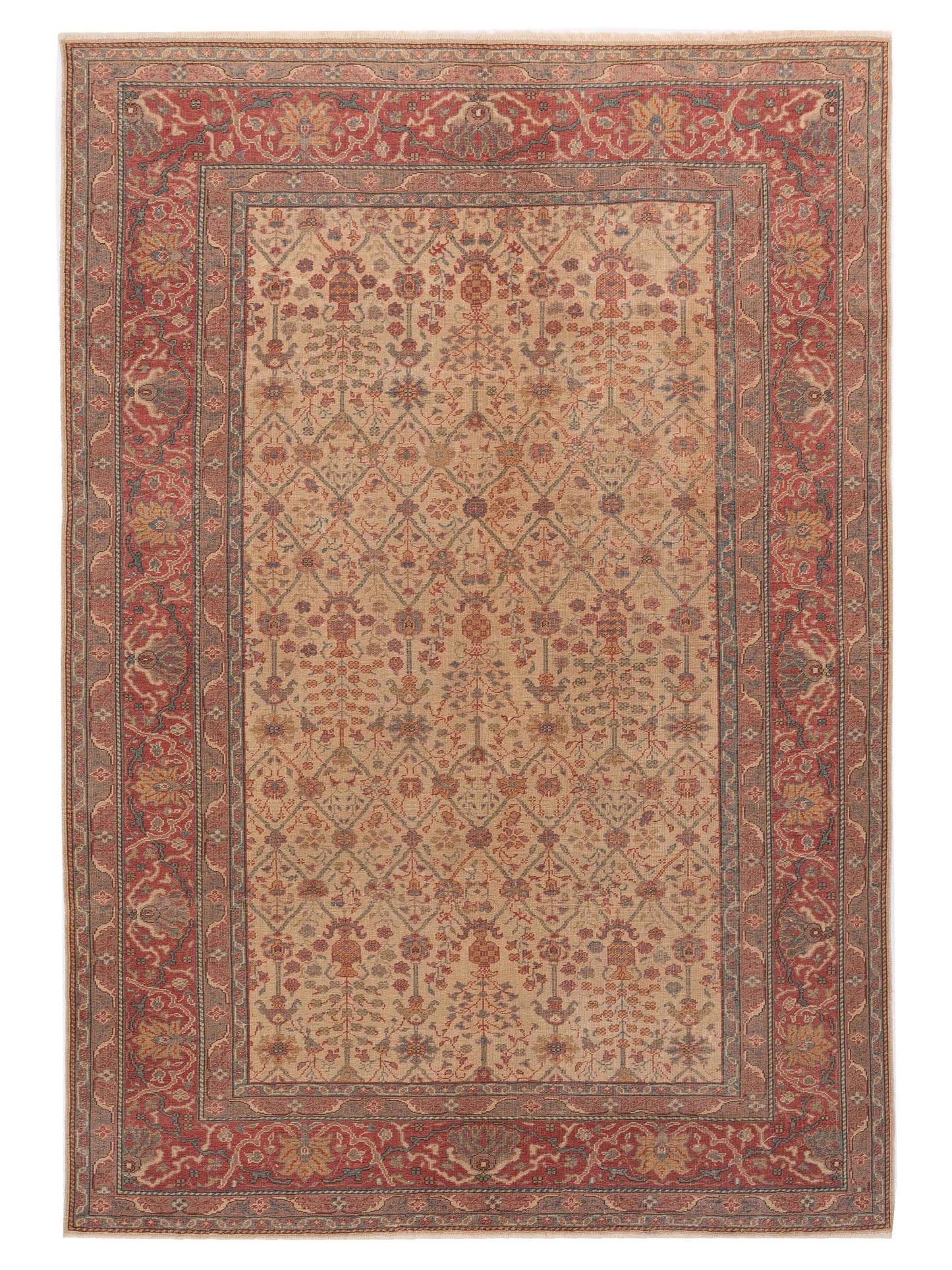 Pasha Antique Loom  Ivory Pink Traditional