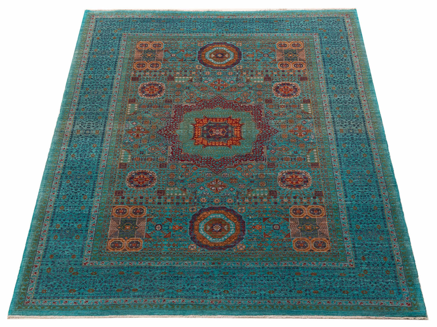 Artisan Mamluk 154729 Blue Blue 5.11x8 Hand Knotted Rug