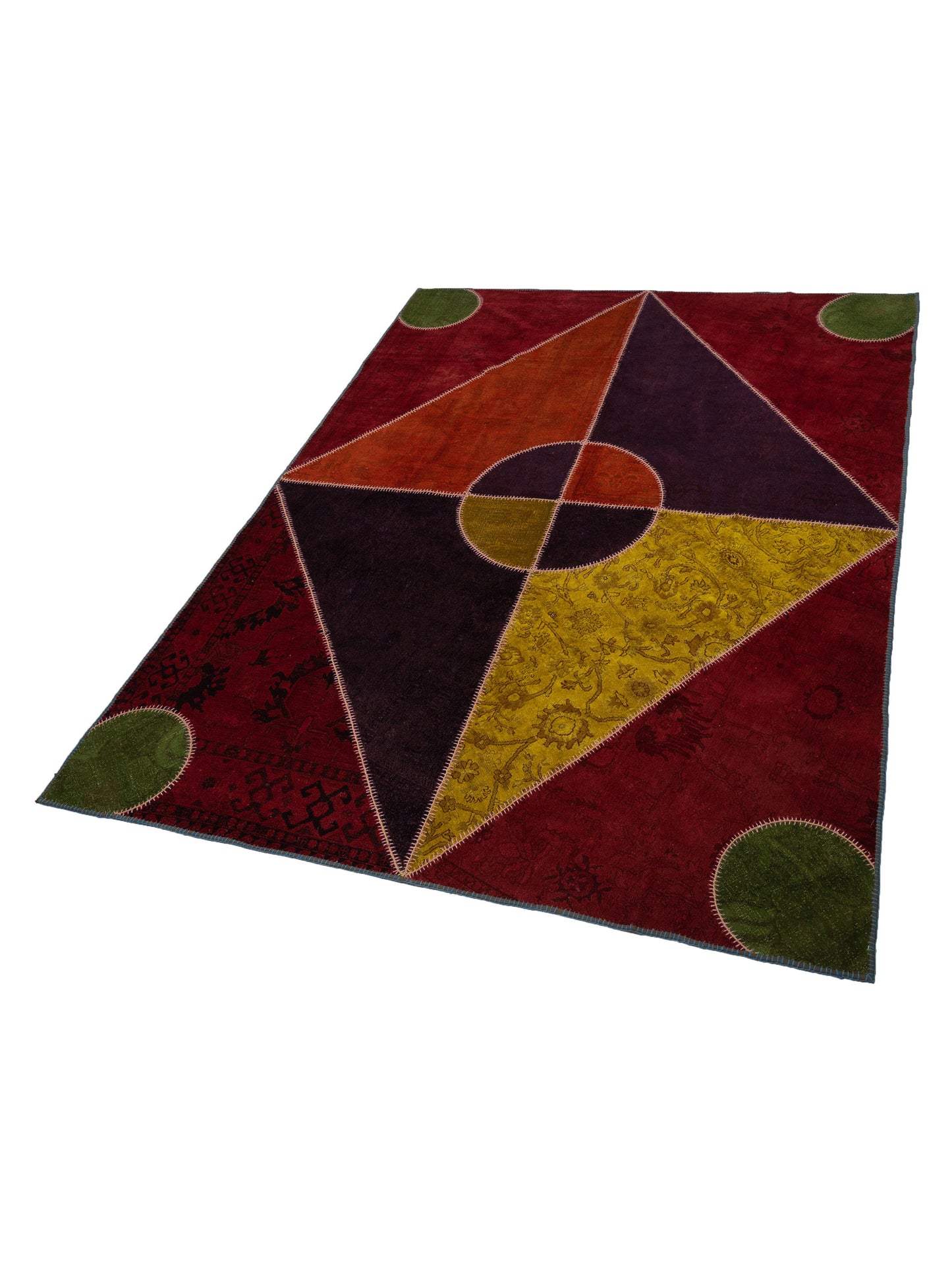 Turkish Vestige Patchwork 109452 Multi 9.10x13.3 Hand Knotted Rug