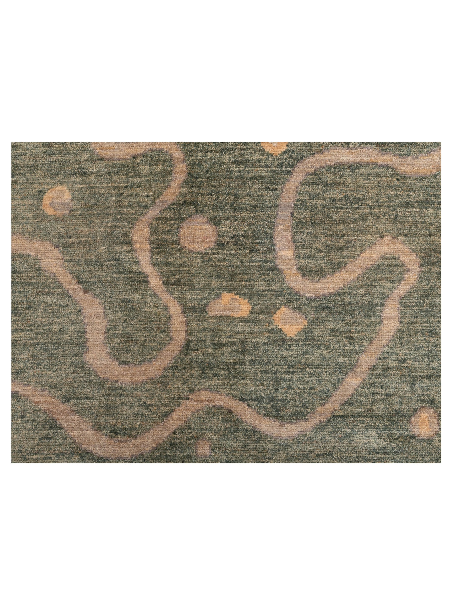 Gabbeh 97096 Green 6.6x7.10 Hand Knotted Rug