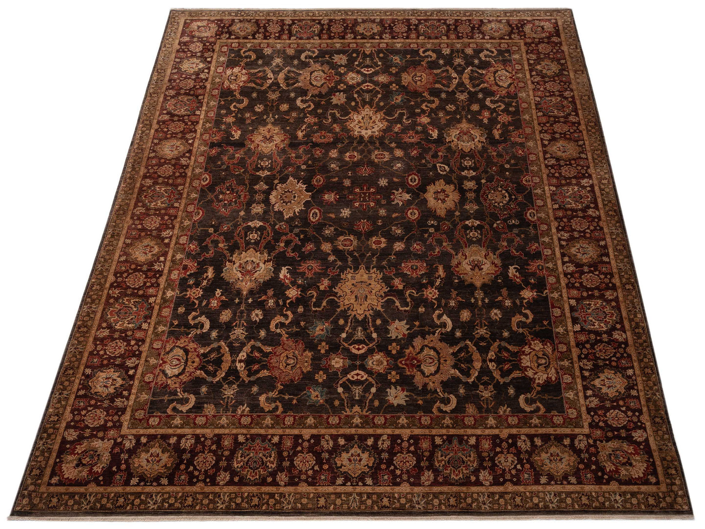 Firuze Lidya Charcoal Plum 11.6x15.3 Hand Knotted Rug