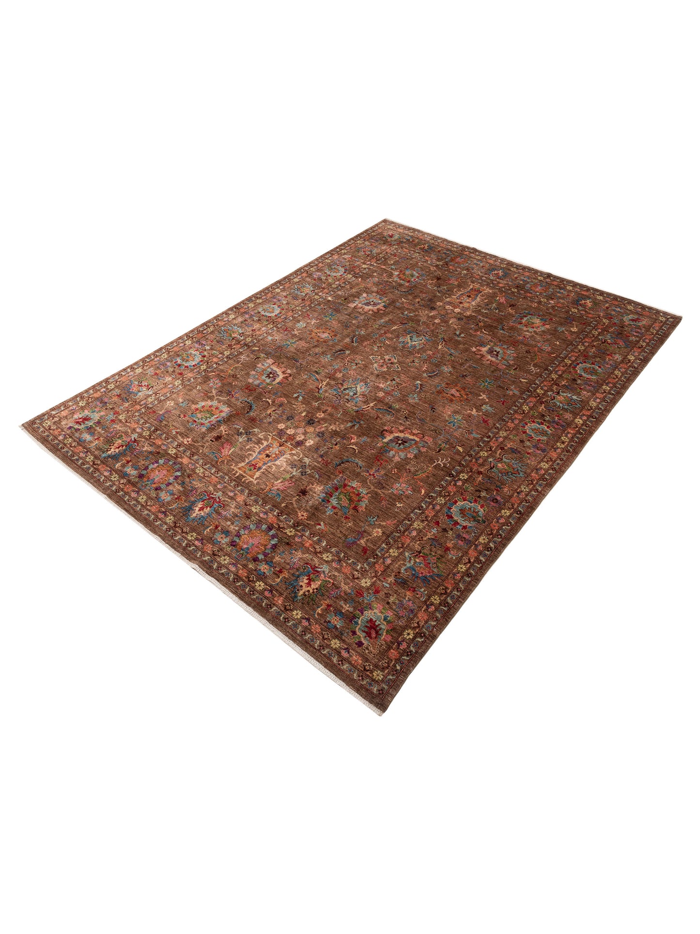 Sultan 153692 Brown Brown 8.11x11.10 Hand Knotted Rug