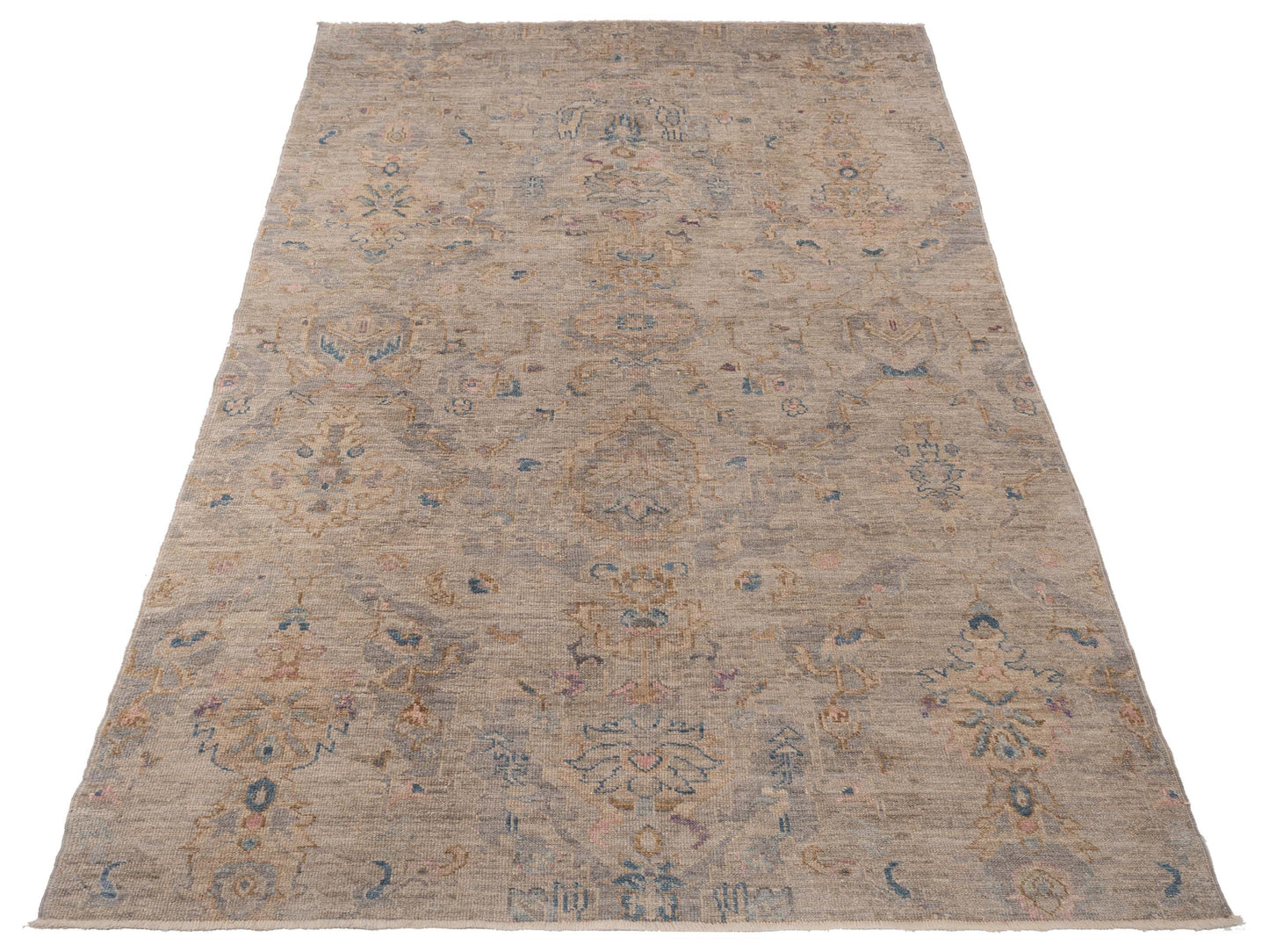Angora Oushak 146536 Gray Gray 6.1x11.8 Hand Knotted Rug