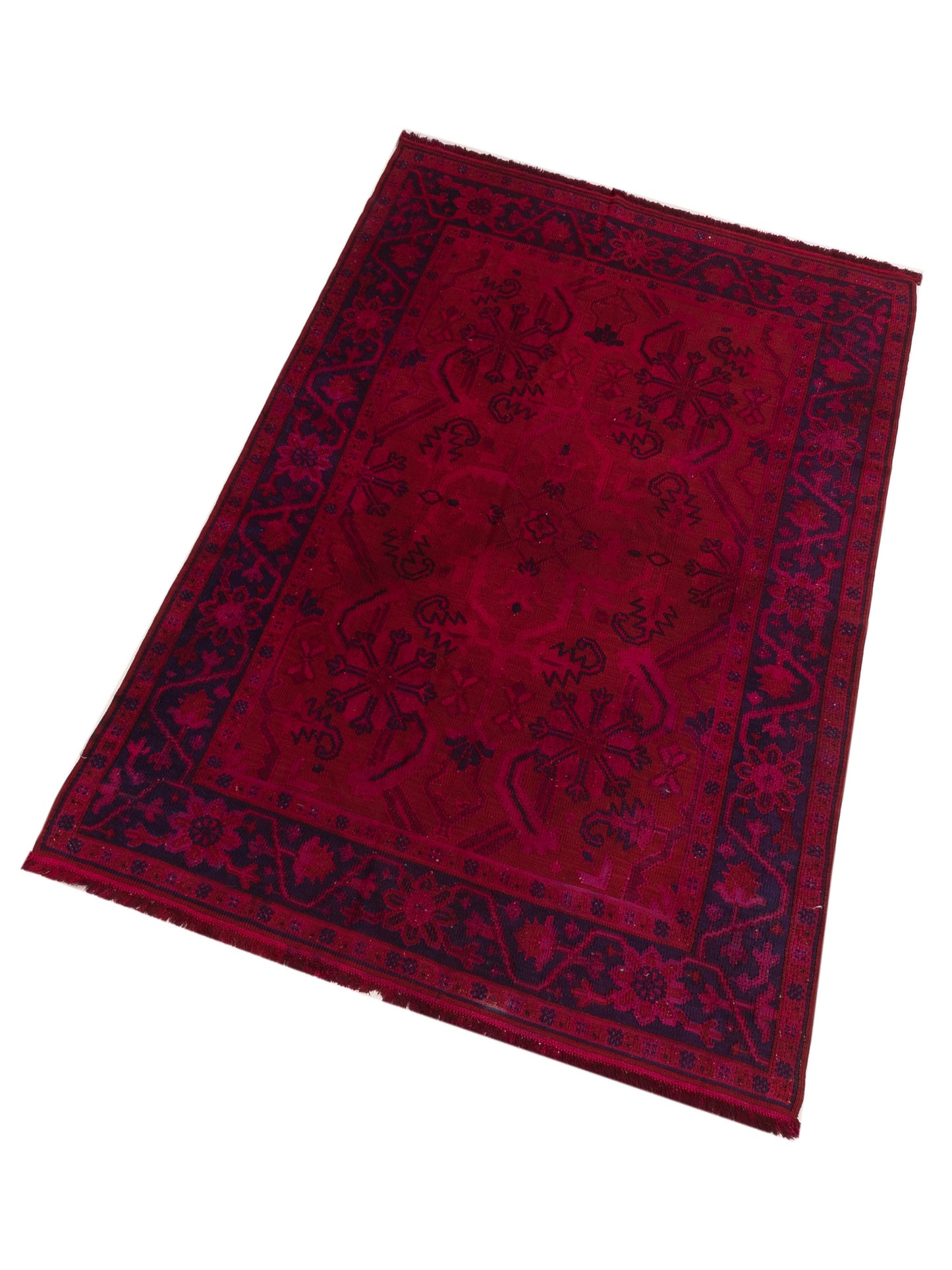 Vintage 108943 Pink Charcoal 5.7x8.4 Hand Knotted Rug