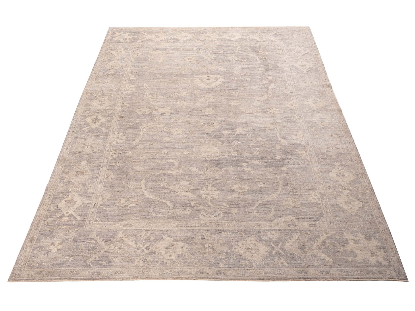 Angora Oushak 156030 Gray Gray 11.7x14.11 Hand Knotted Rug