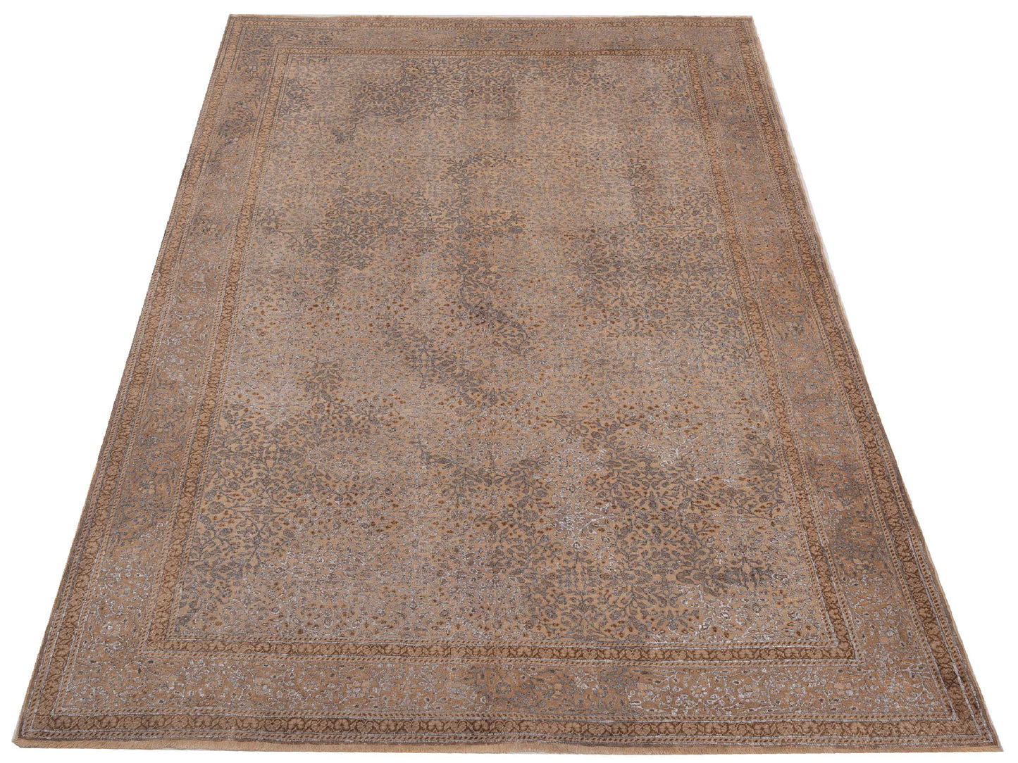 Vintage 108304 Beige 6.5x9.4 Hand Knotted Rug
