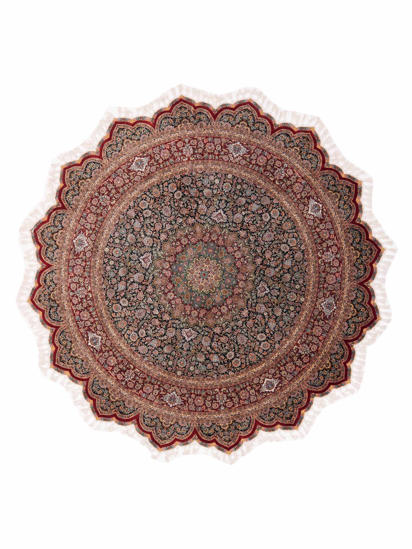 Pasha Pure Silk  Navy Red Traditional