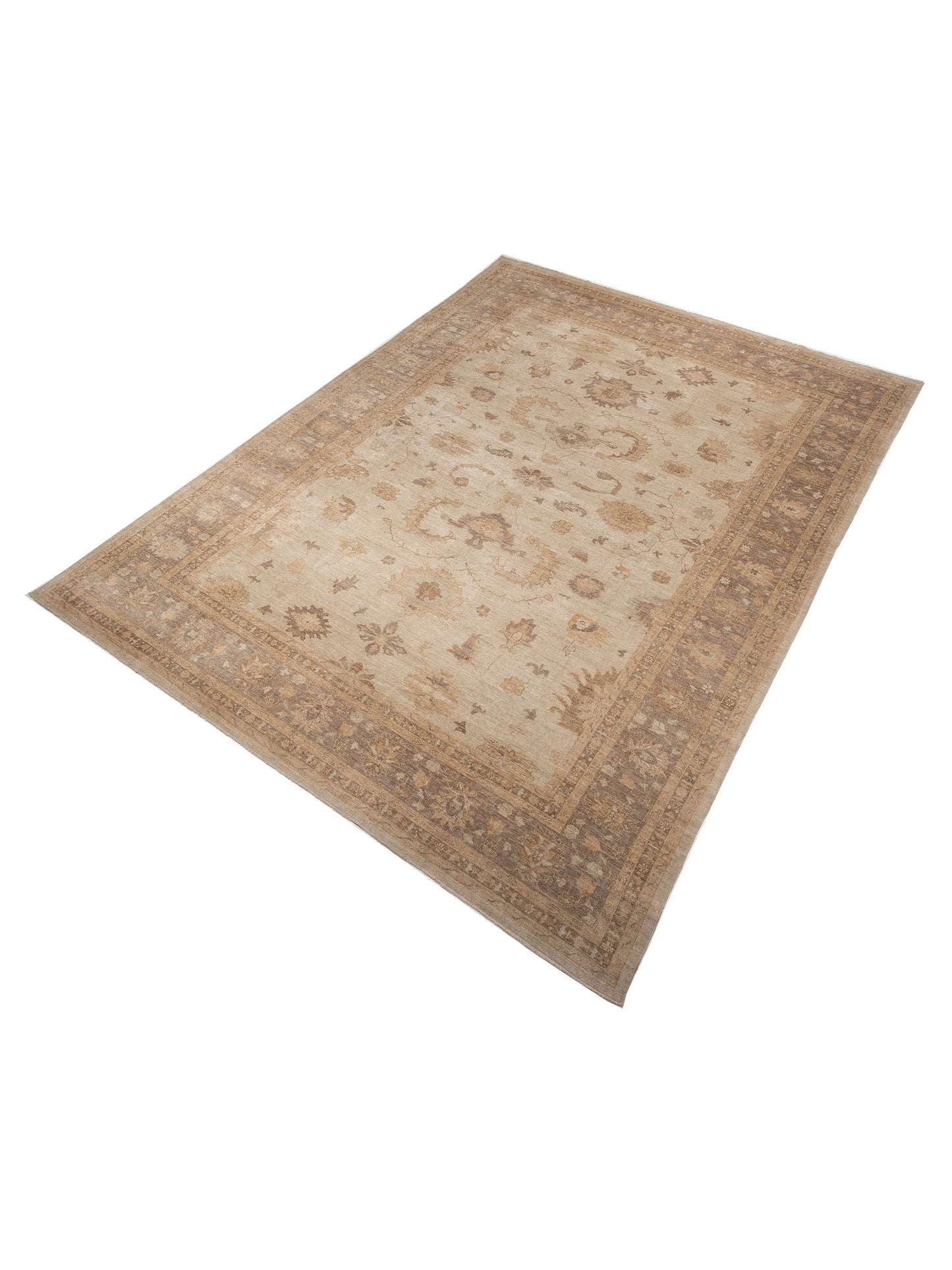 Angora Oushak 126676 Silver Brown 15x19.7 Hand Knotted Rug