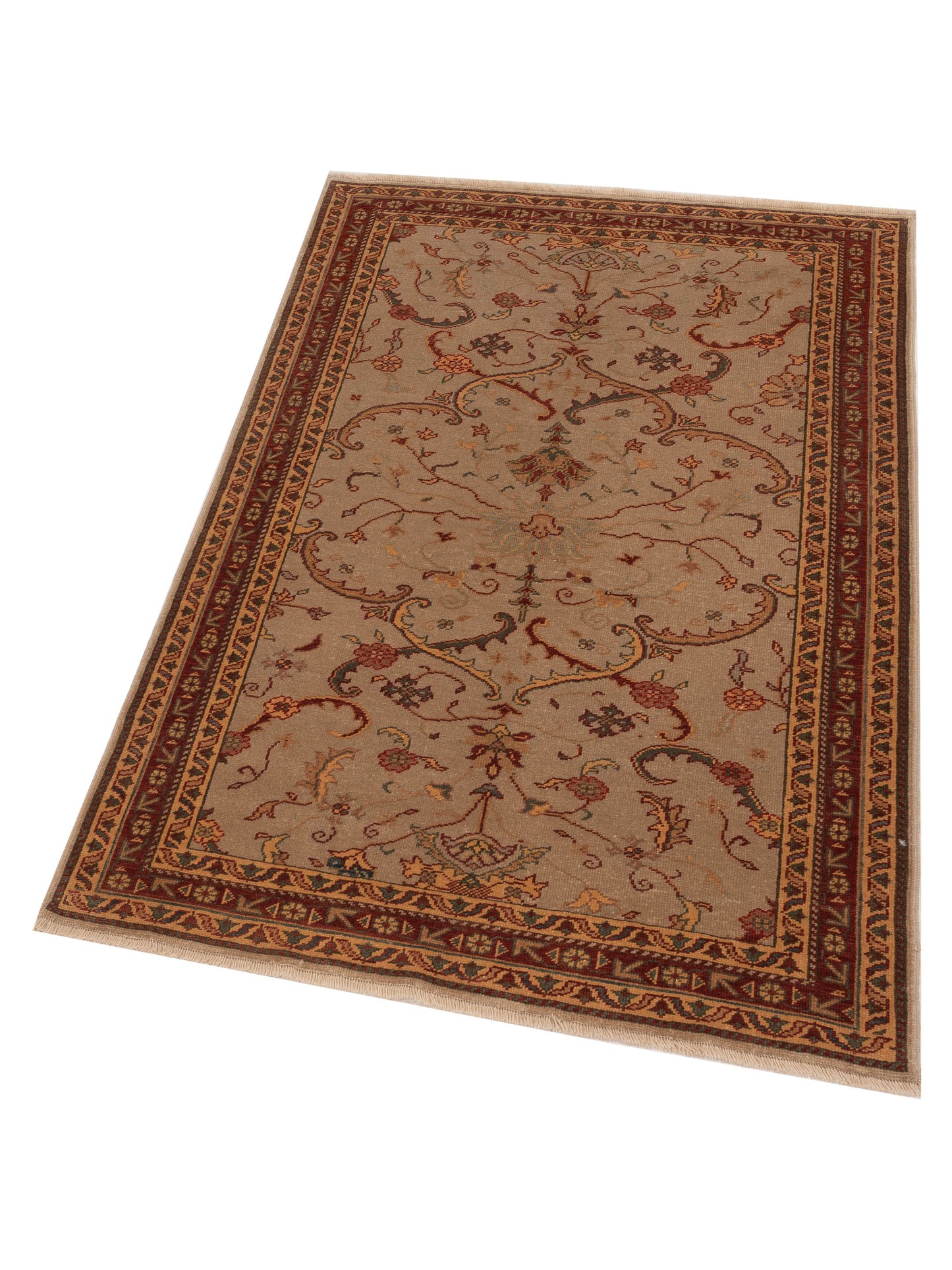 Antique Loom 108020 Silver Red 4x6 Hand Knotted Rug