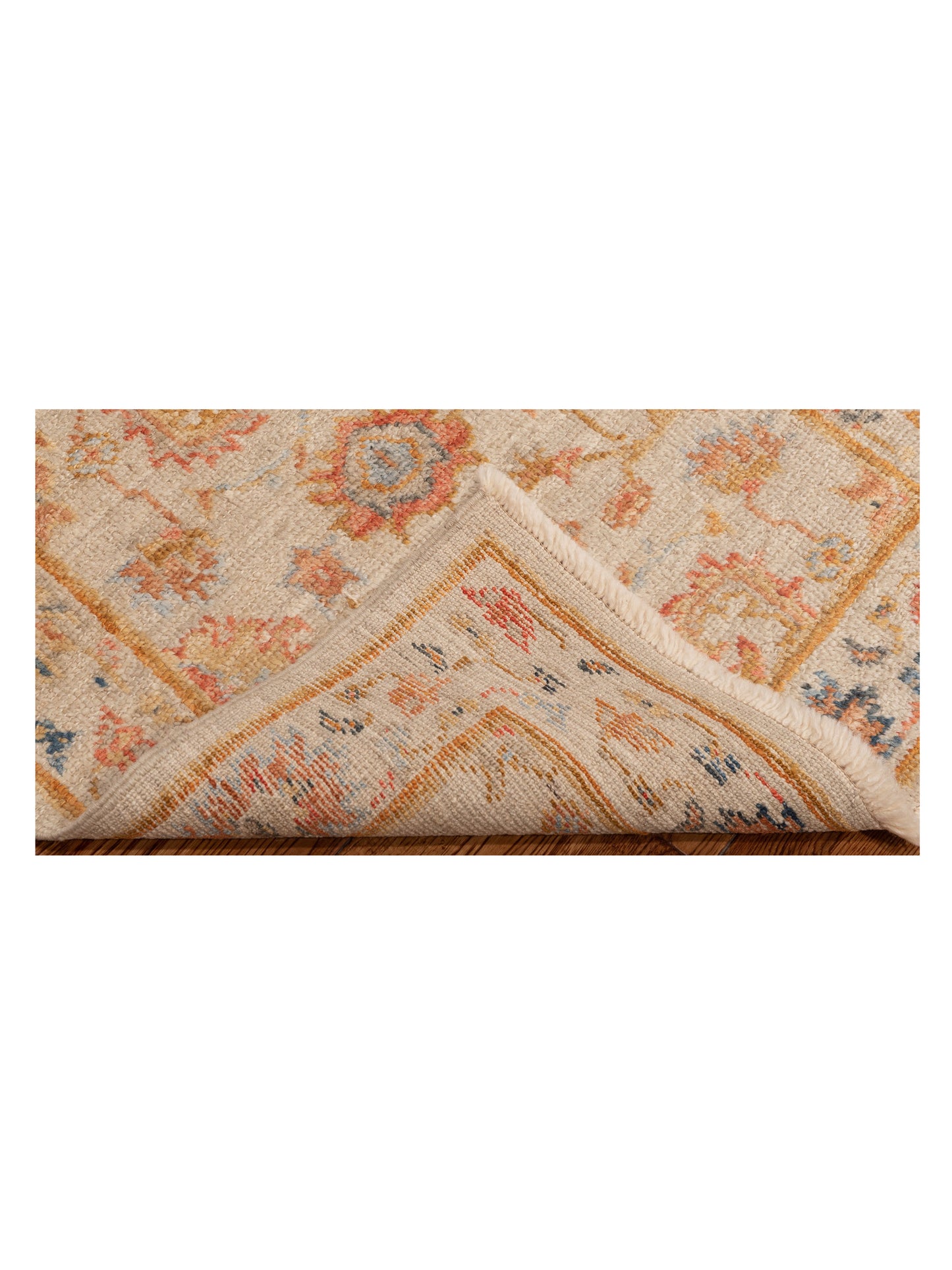 Angora Oushak 148080 Ivory Ivory 2.7x11.7 Hand Knotted Rug