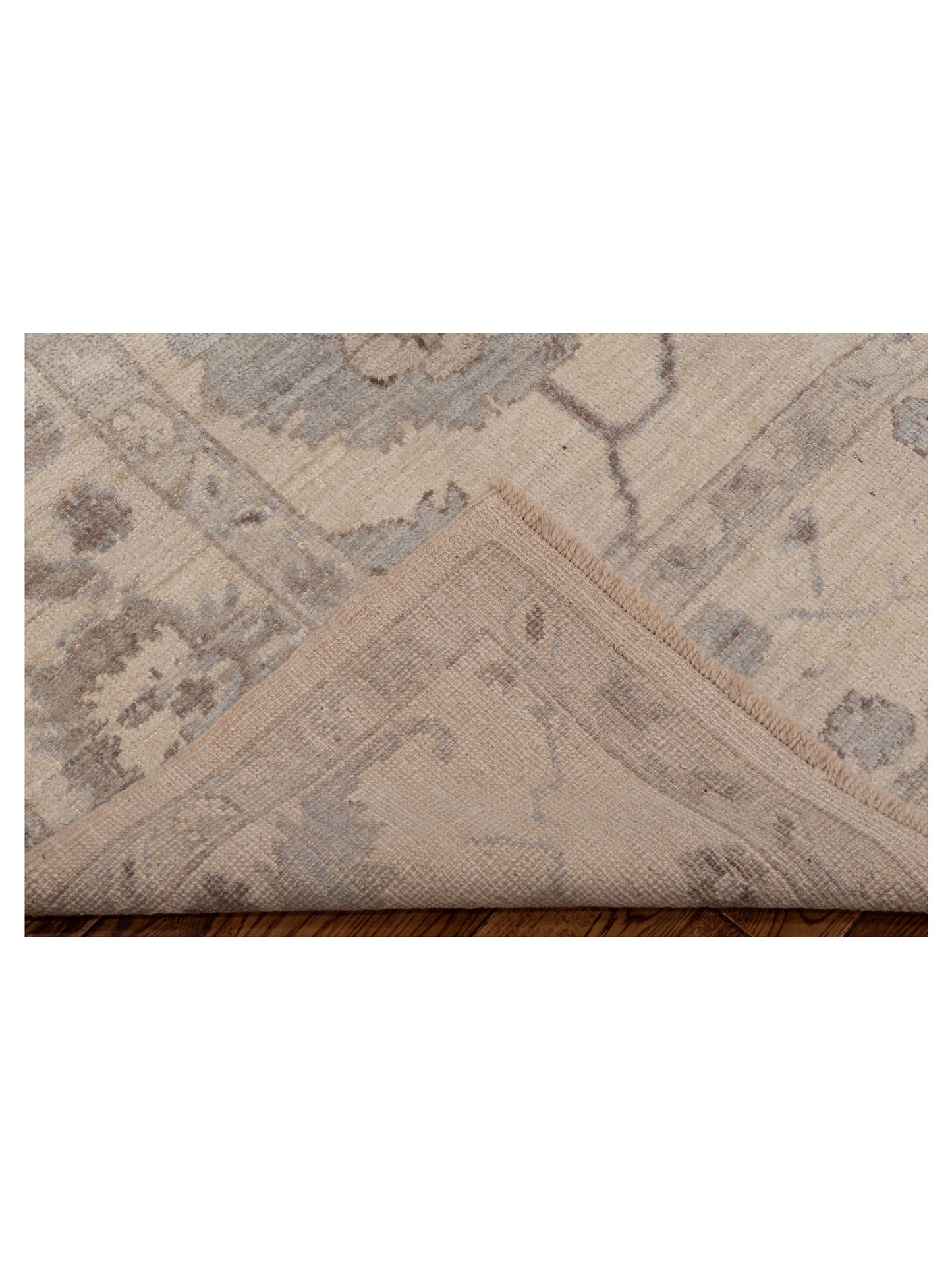 Angora Oushak 149774 Ivory Ivory 7.9x9.2 Hand Knotted Rug