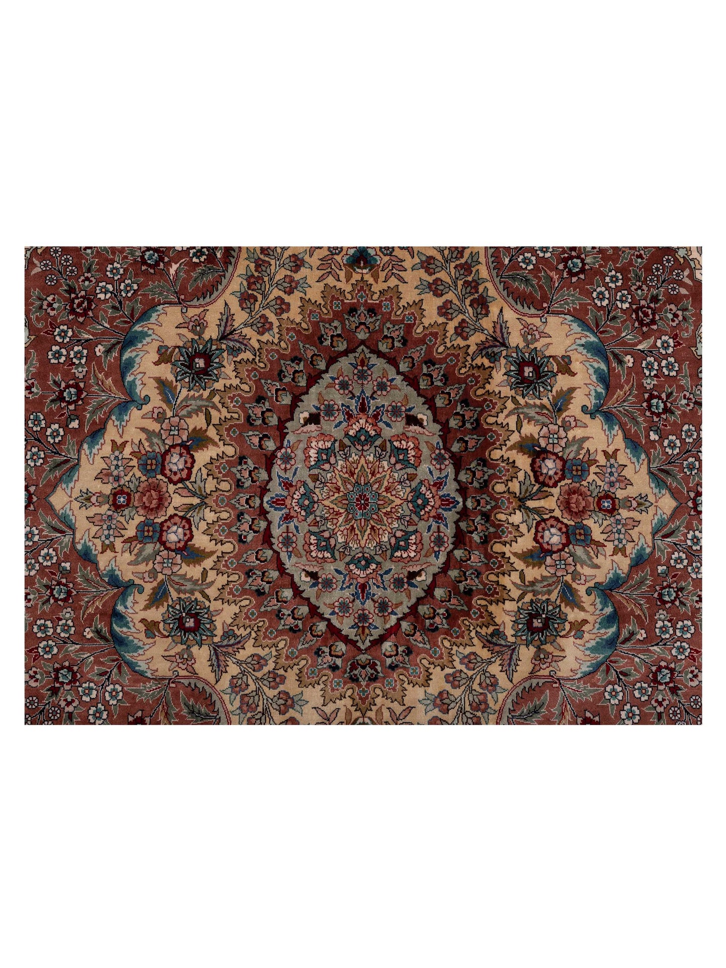 Pure Silk 111474 Ivory Plum 8.2x10 Hand Knotted Rug