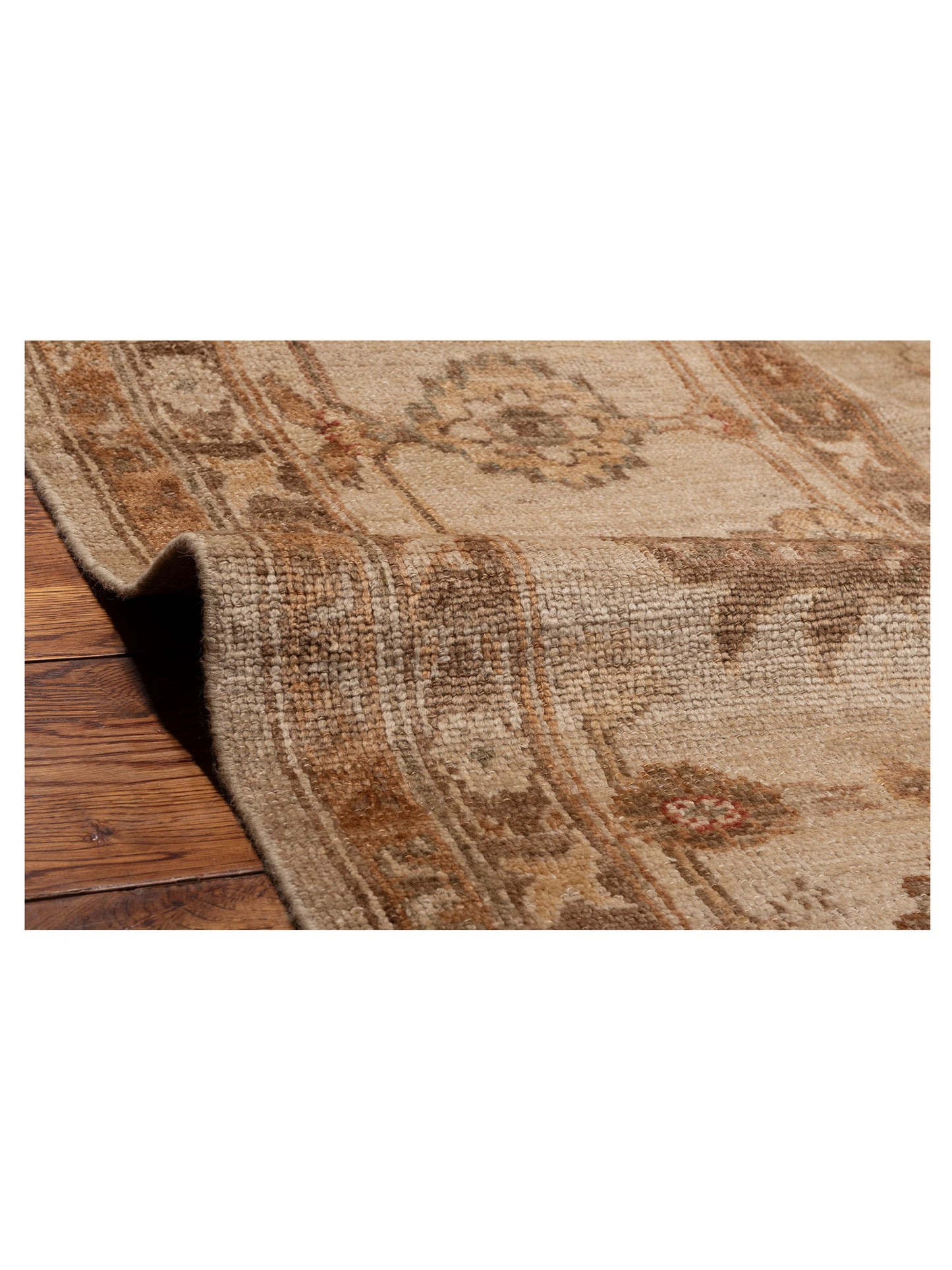 Angora Oushak 107578 Silver Ivory 13.8x18.2 Hand Knotted Rug