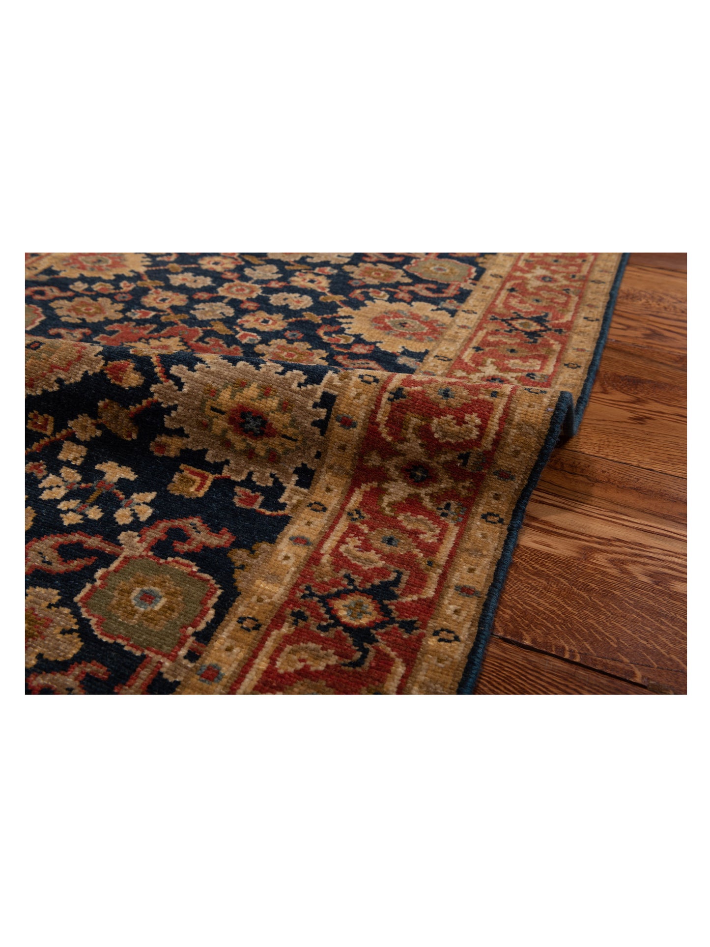 Simav 129514 Blue Rust 2.7x10.1 Hand Knotted Rug