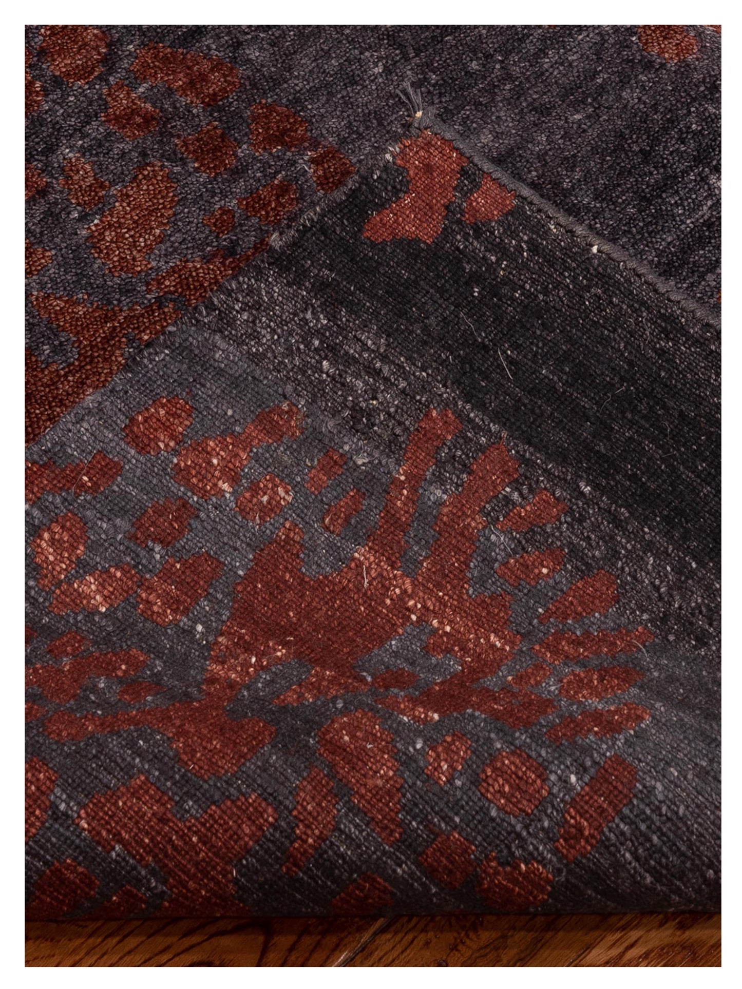 Tibetino 119750 Charcoal Red 8.2x9.11 Hand Knotted Rug