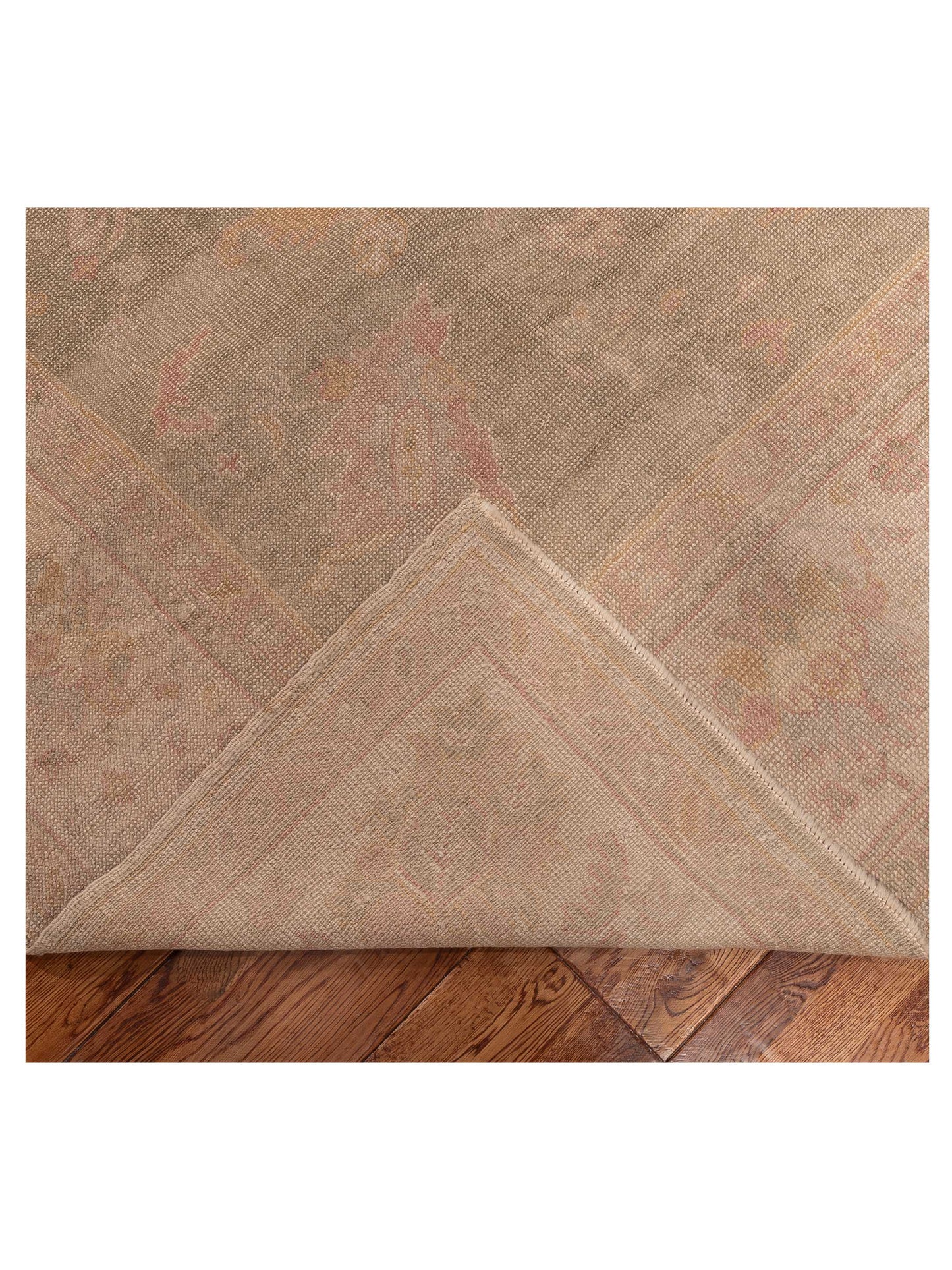 Anadol Oushak 73442 Sage Green Beige 8.11x11.7 Hand Knotted Rug