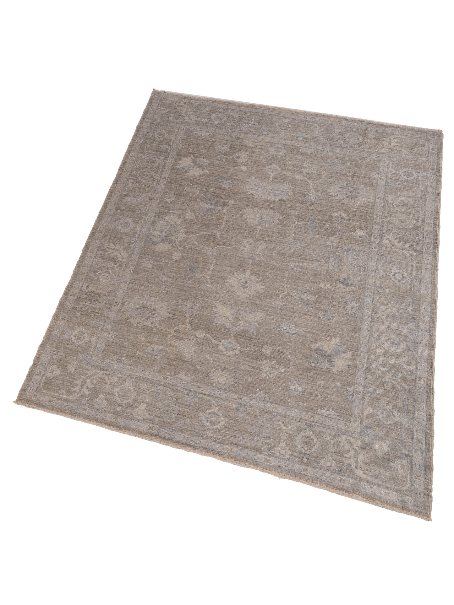 Angora Oushak 150695 Gray Gray 8.2x9.7 Hand Knotted Rug